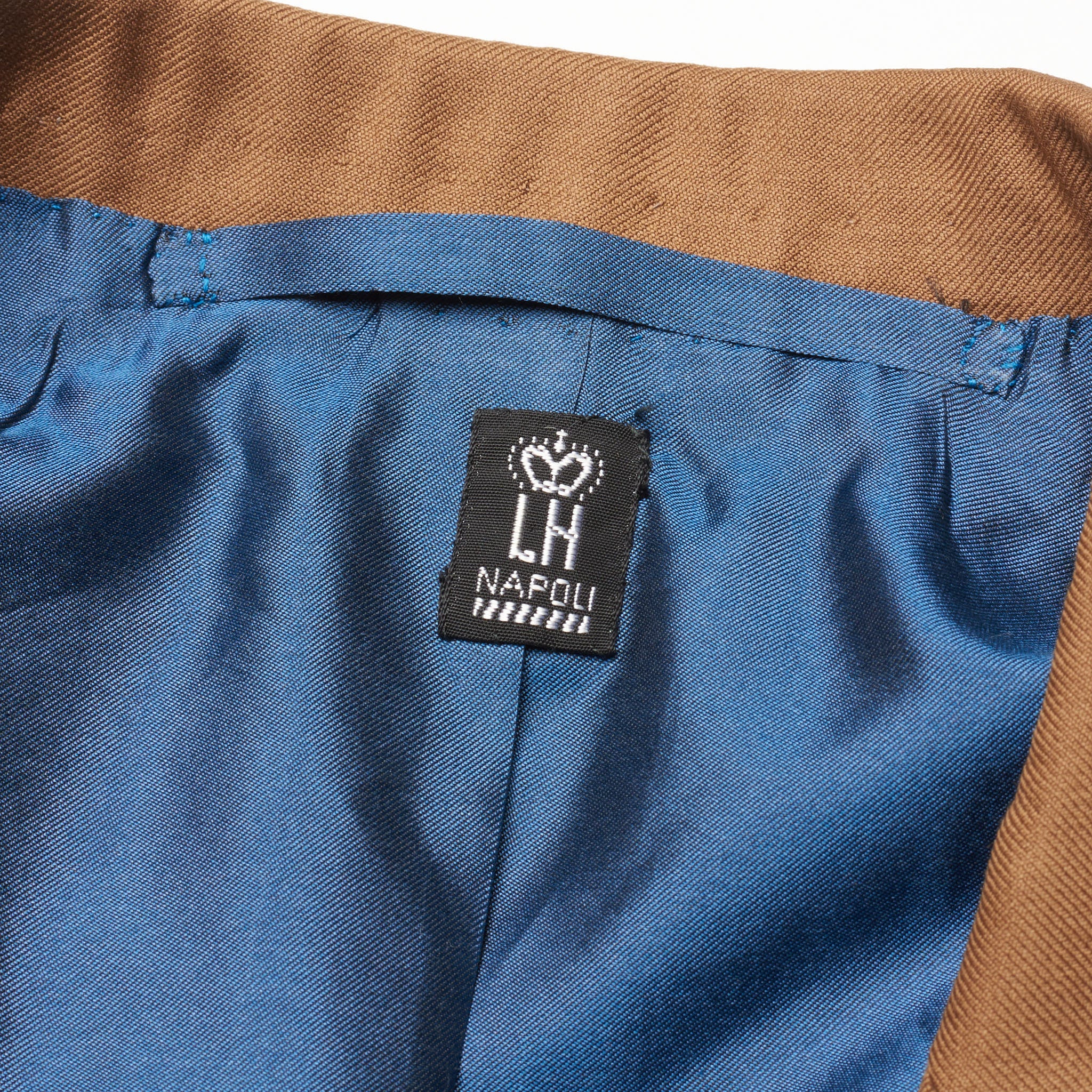 RUBINACCI Handmade Bespoke Khakie Wool DB Blazer Jacket EU 50 NEW US 40 RUBINACCI