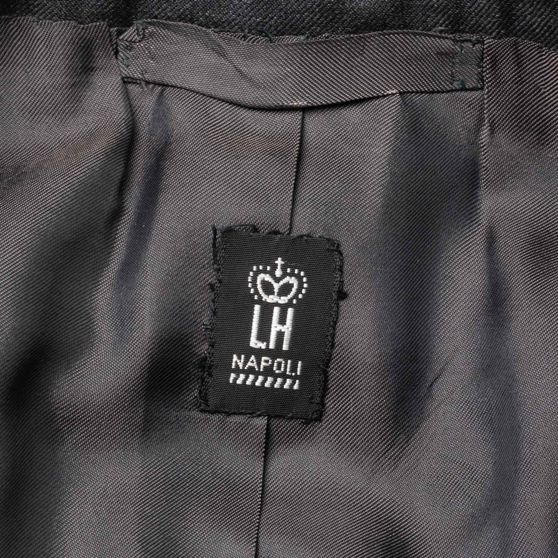 RUBINACCI LH Hand Made Bespoke Charcoal Gray Wool Blazer Sports Coat EU 50 US 40 RUBINACCI