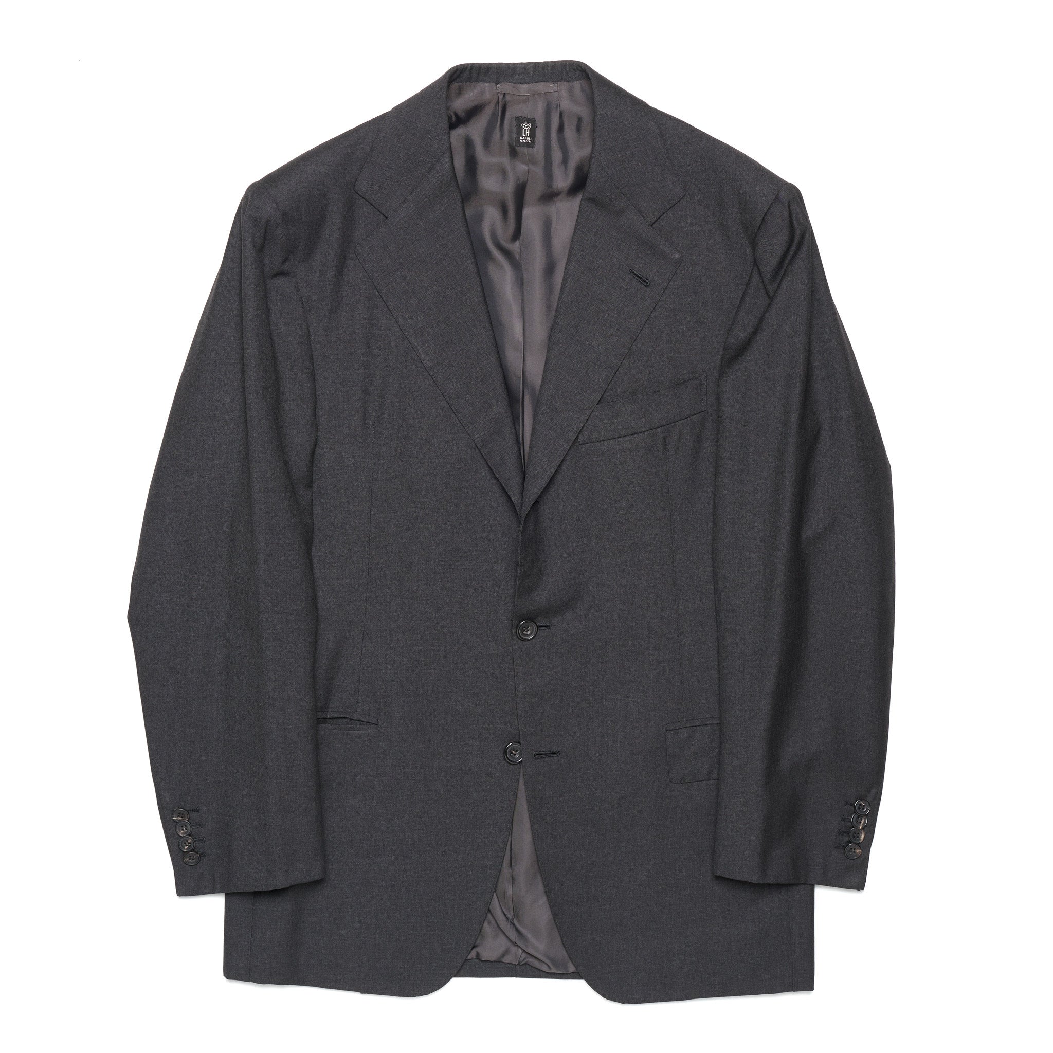 RUBINACCI LH Hand Made Bespoke Charcoal Gray Wool Blazer Sports Coat EU 50 US 40 RUBINACCI