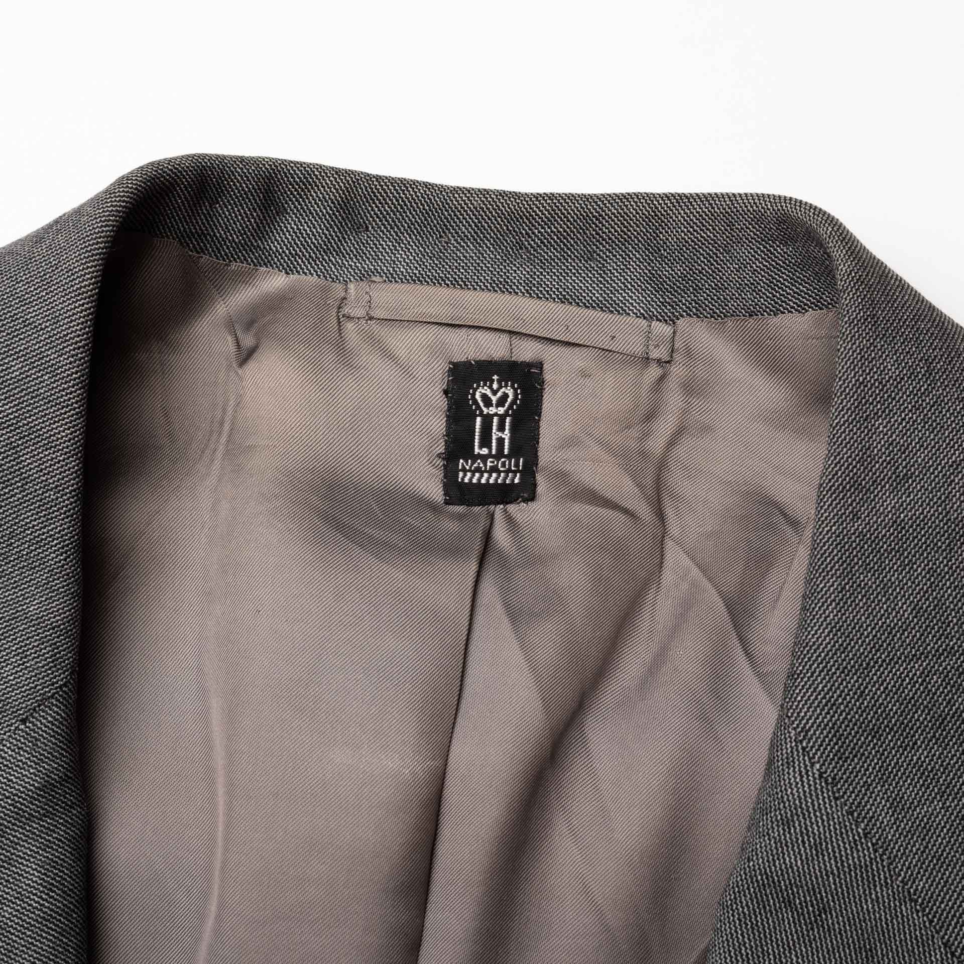 RUBINACCI LH Hand Made Bespoke Gray Wool Blazer Jacket EU 50 US 40 Long RUBINACCI