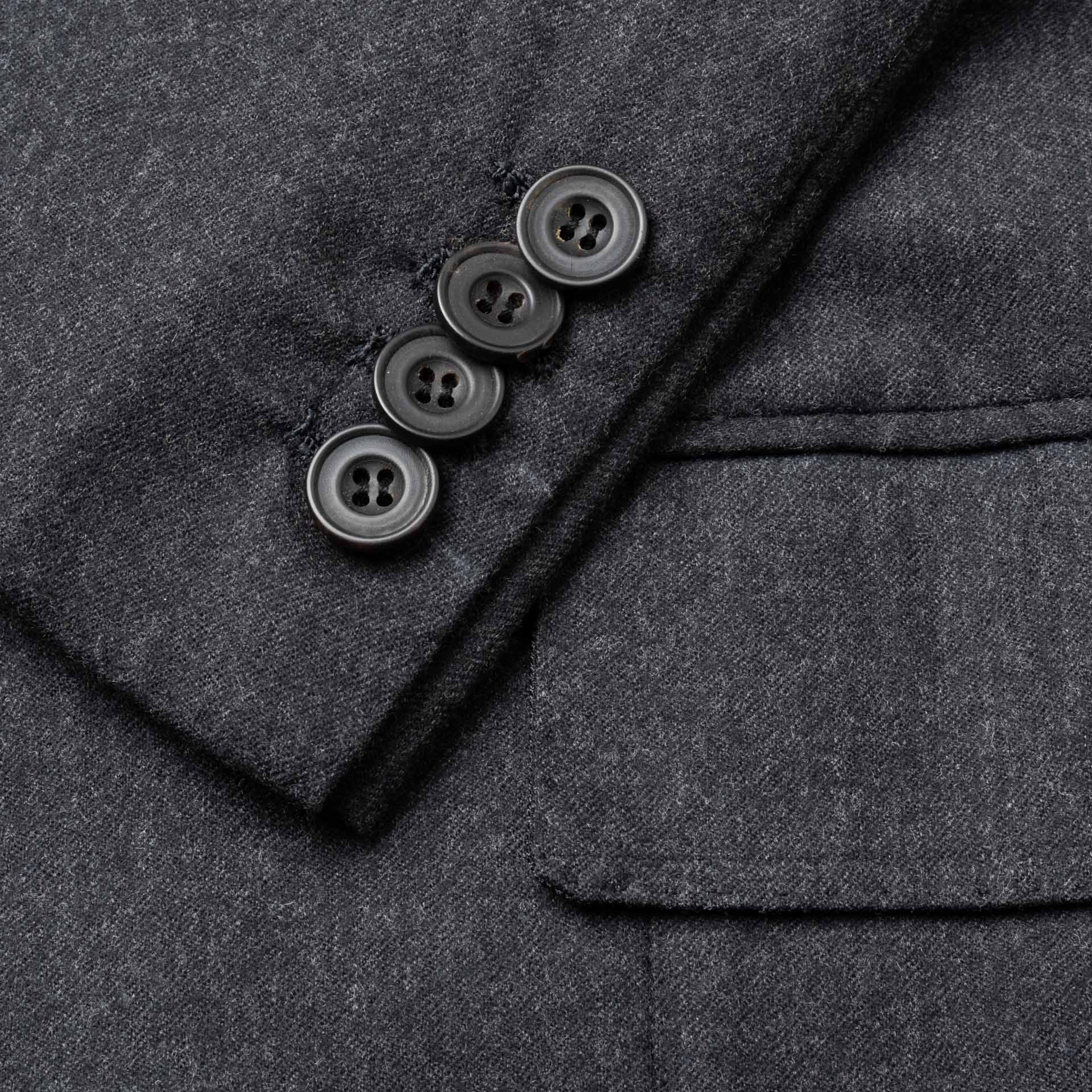RUBINACCI LH Hand Made Bespoke Gray Wool Cashmere Flannel Jacket 54 NEW 44 RUBINACCI