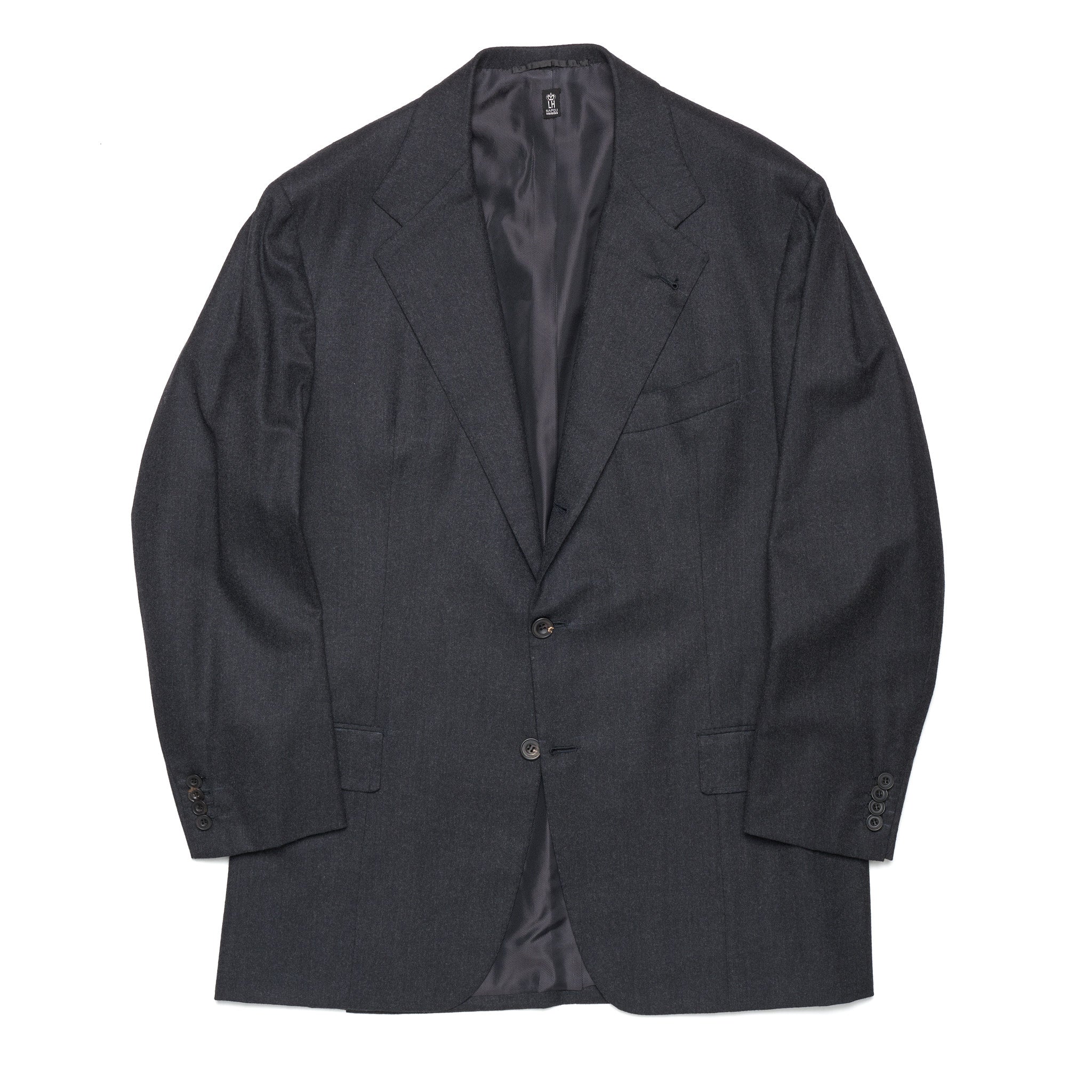 RUBINACCI LH Hand Made Bespoke Gray Wool Cashmere Flannel Jacket 54 NEW 44 RUBINACCI