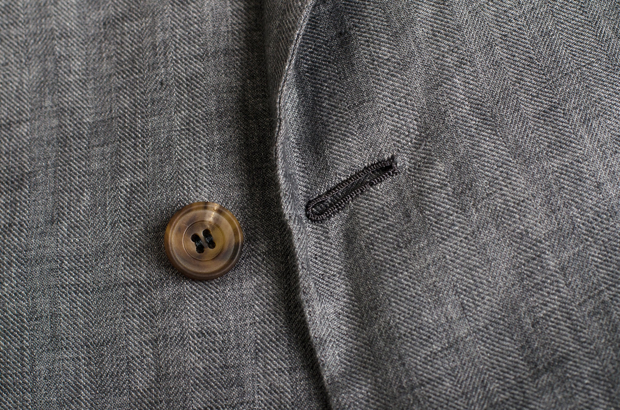 RUBINACCI Bespoke Gray Herringbone Linen Silk DB Blazer Jacket EU 50 US 38 40 RUBINACCI