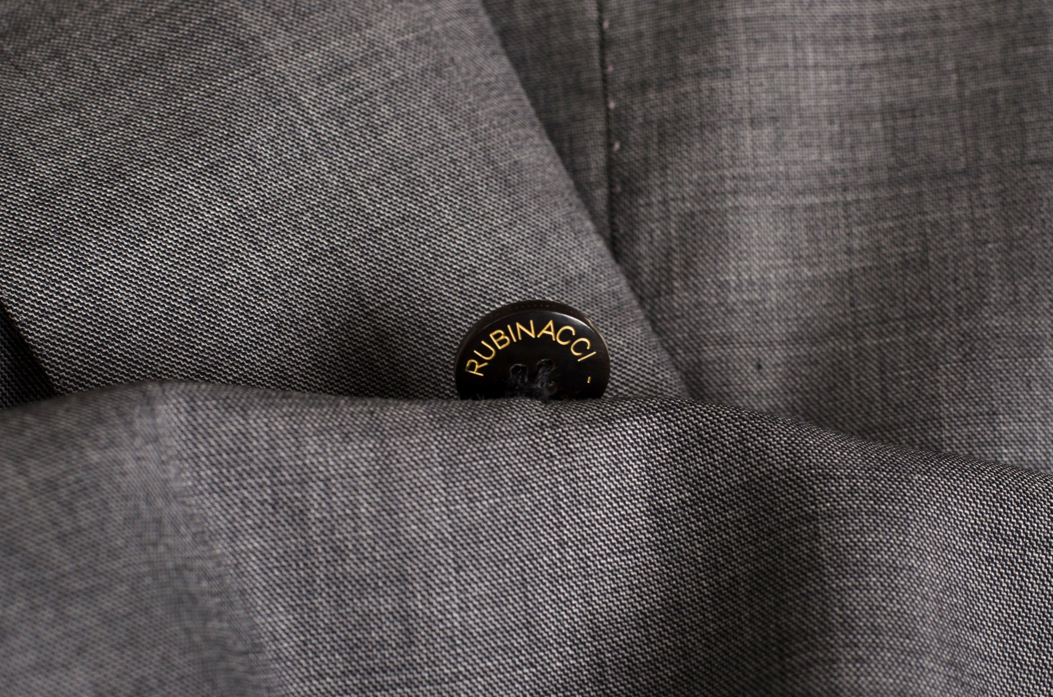 RUBINACCI Handmade Bespoke Gray Wool DB Blazer Jacket EU 50 NEW US 38 40 RUBINACCI