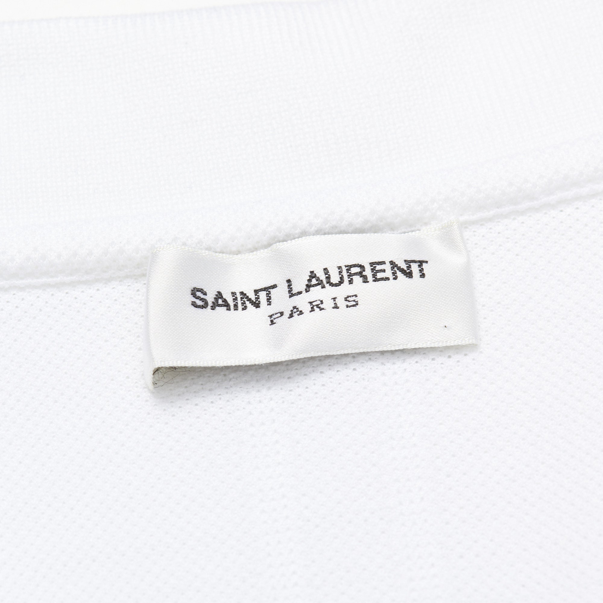 SAINT LAURENT PARIS White Pique Cotton Polo Shirt XL Slim Fit SAINT LAURENT PARIS