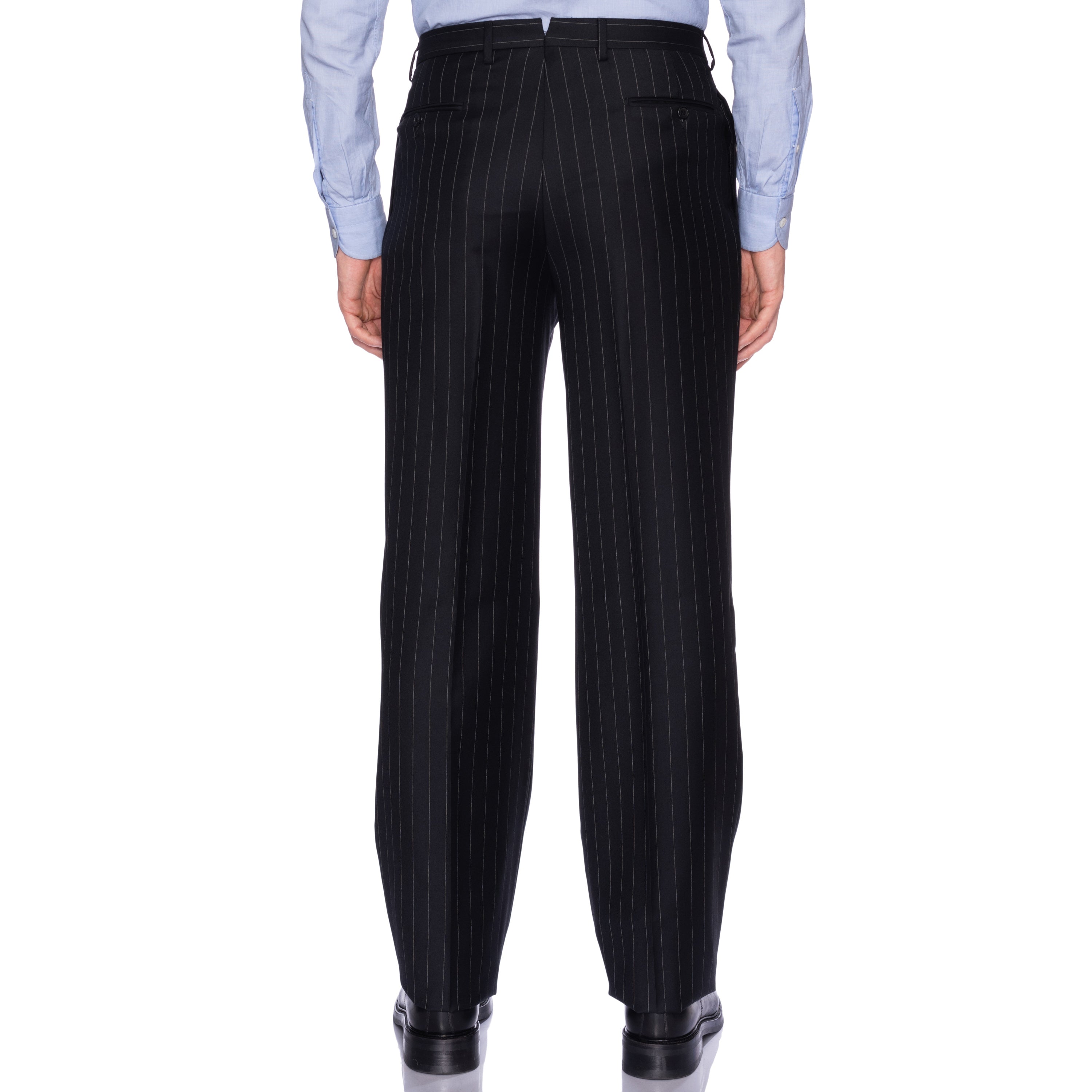 SARTORIA CASTANGIA Black Striped Wool Super 110's Suit EU 48 NEW US 38 CASTANGIA