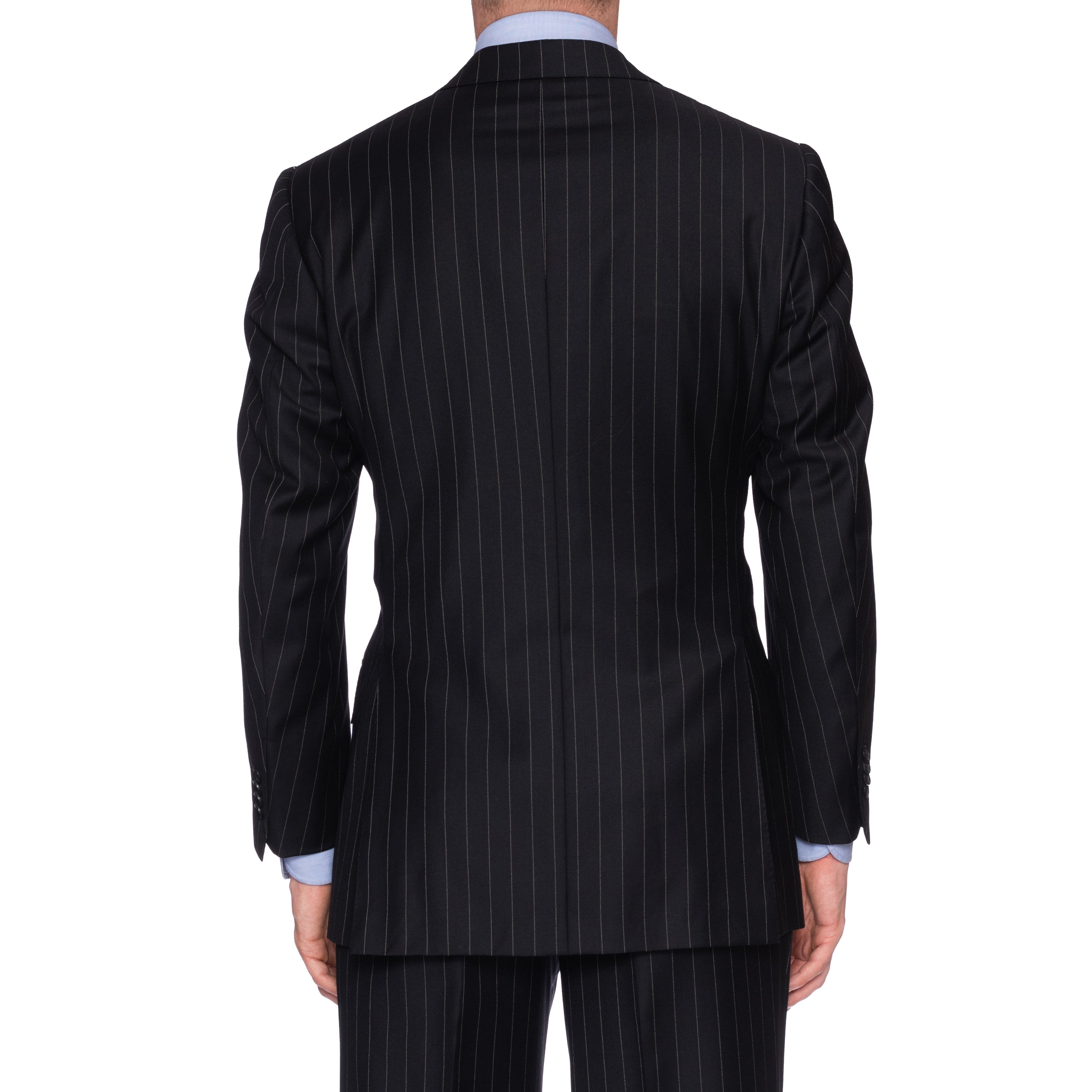 SARTORIA CASTANGIA Black Striped Wool Super 110's Suit EU 48 NEW US 38 CASTANGIA