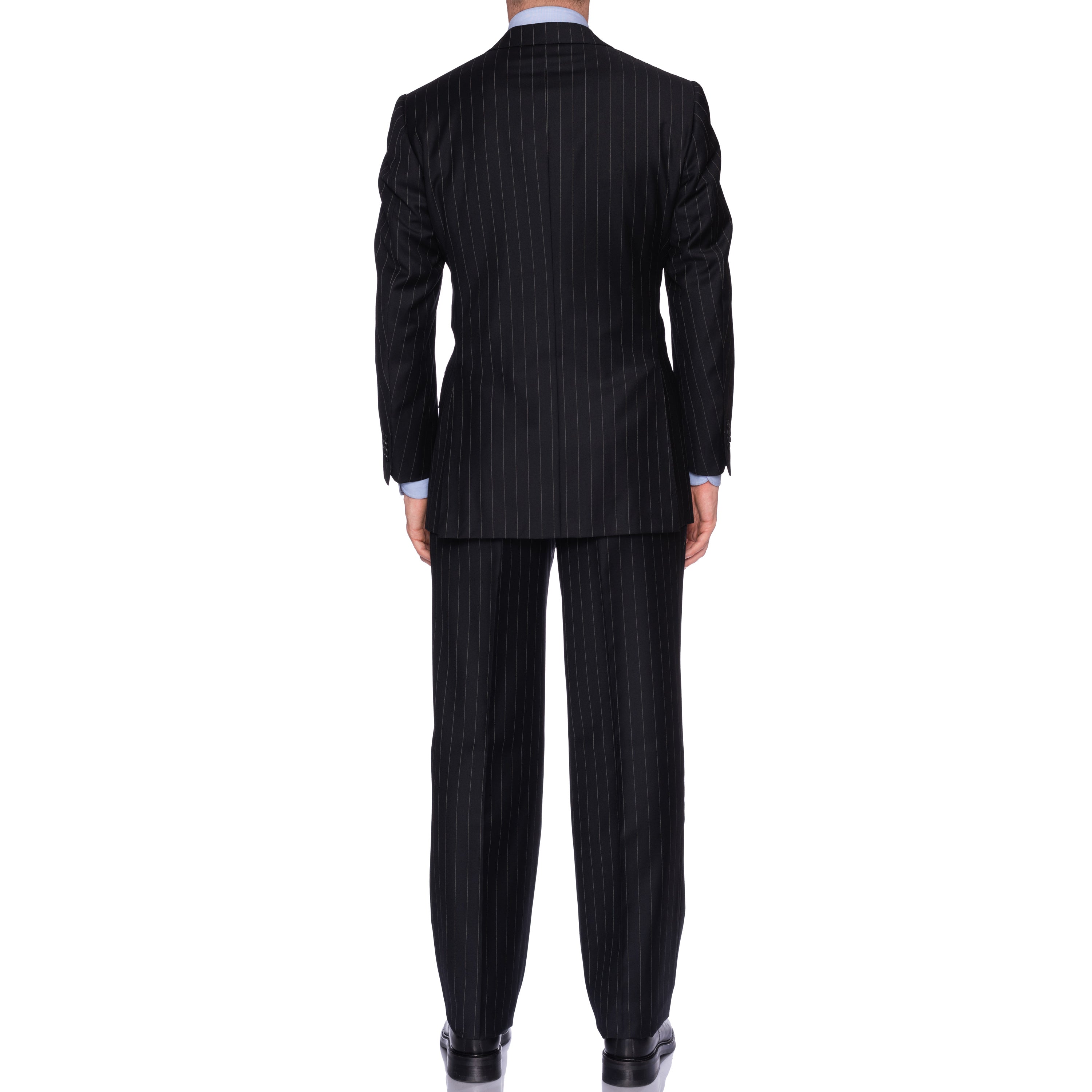 SARTORIA CASTANGIA Black Striped Wool Super 110's Suit EU 48 NEW US 38 CASTANGIA