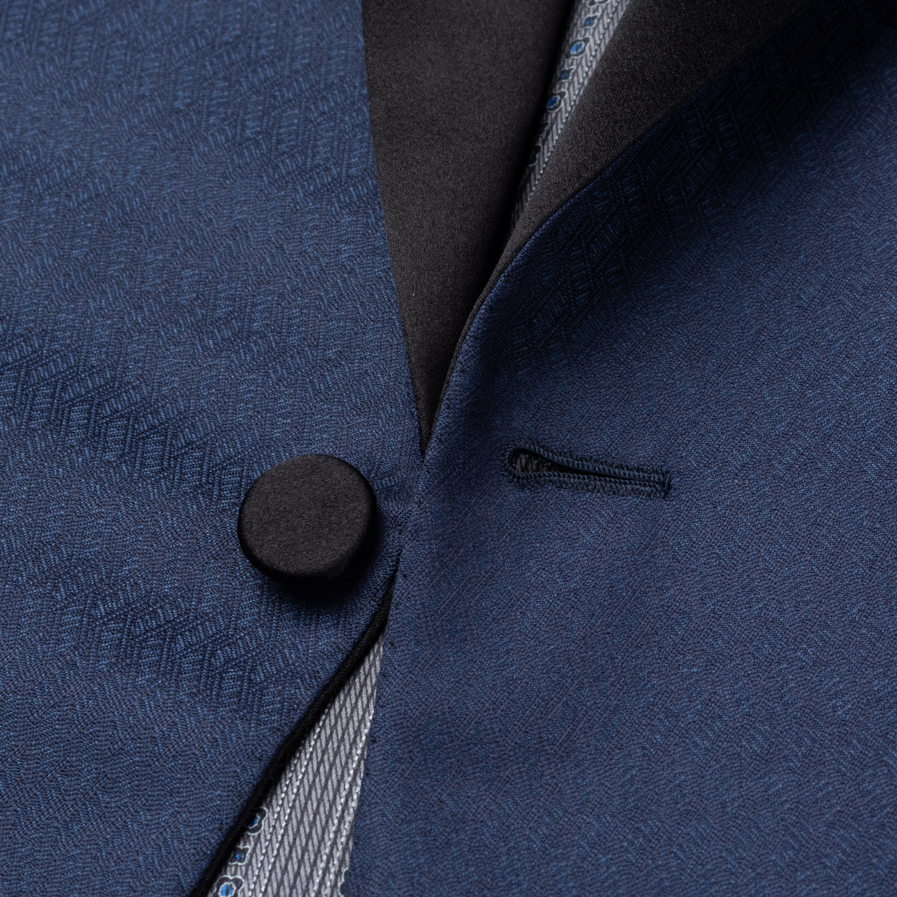 SARTORIA CASTANGIA Blue Geometric Wool Dinner Jacket with Silk Lining 50 NEW 40 CASTANGIA