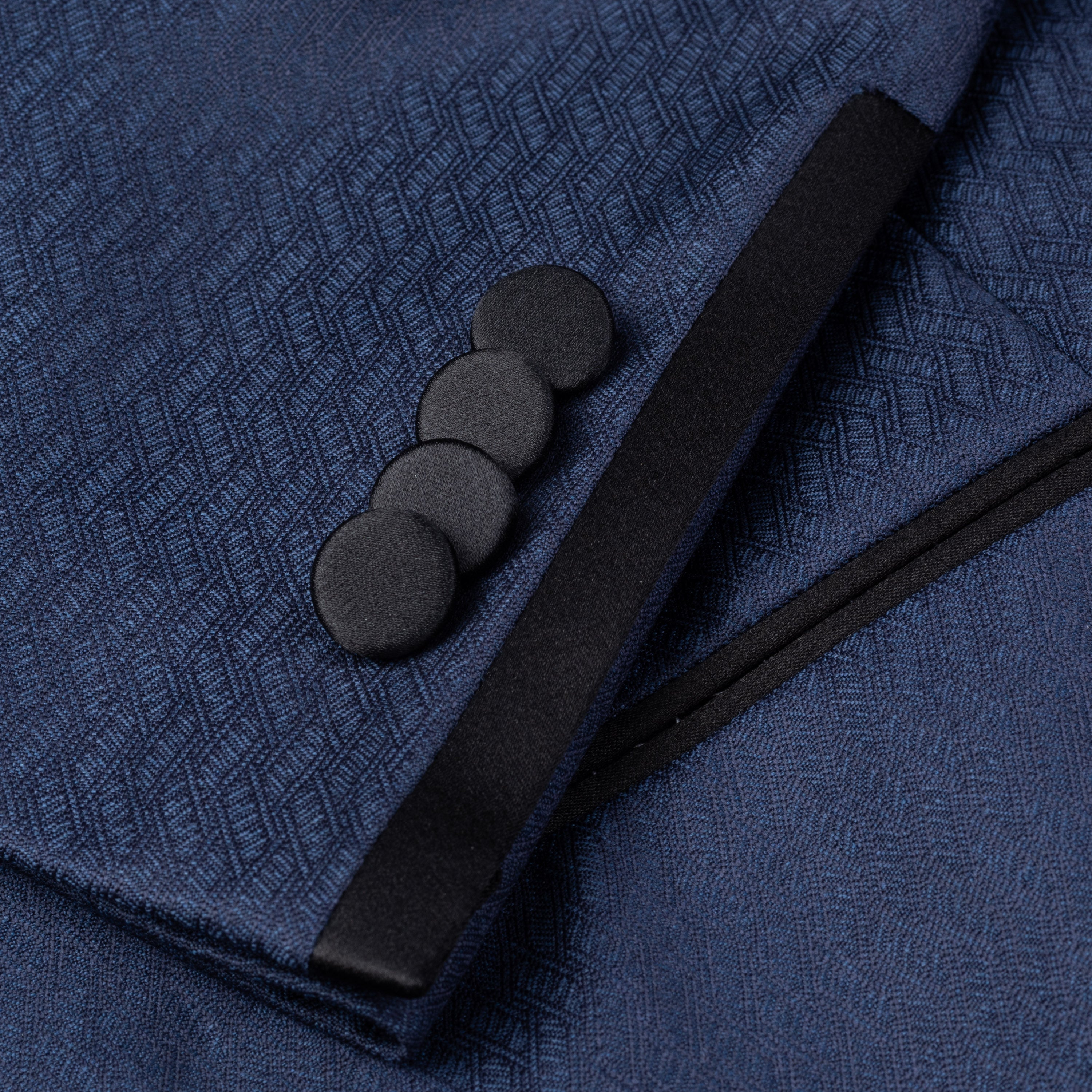 SARTORIA CASTANGIA Blue Geometric Wool Dinner Jacket with Silk Lining 50 NEW 40 CASTANGIA