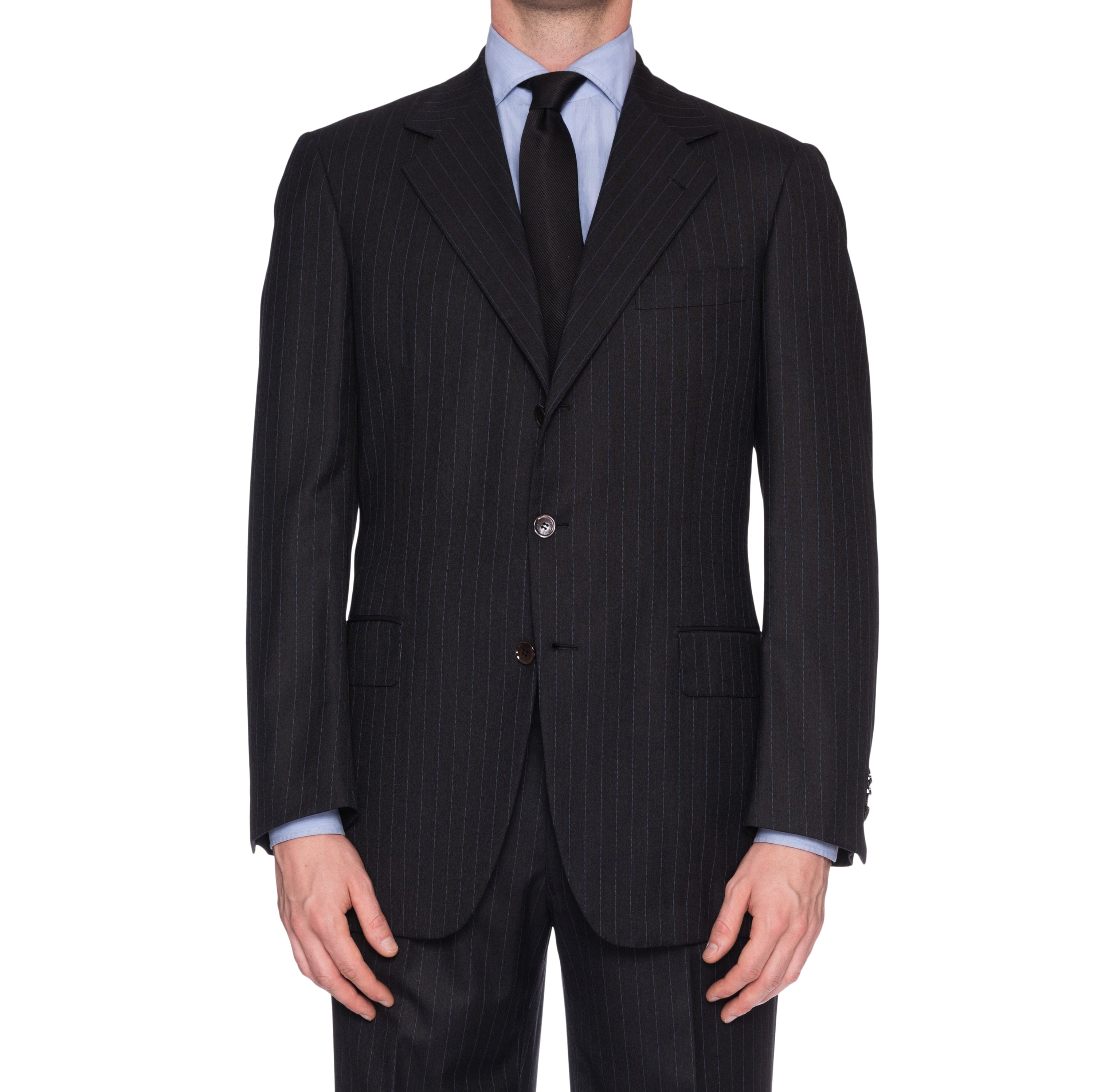 SARTORIA CASTANGIA Dark Gray Striped Wool Super 190's Suit EU 50 NEW US 40 CASTANGIA
