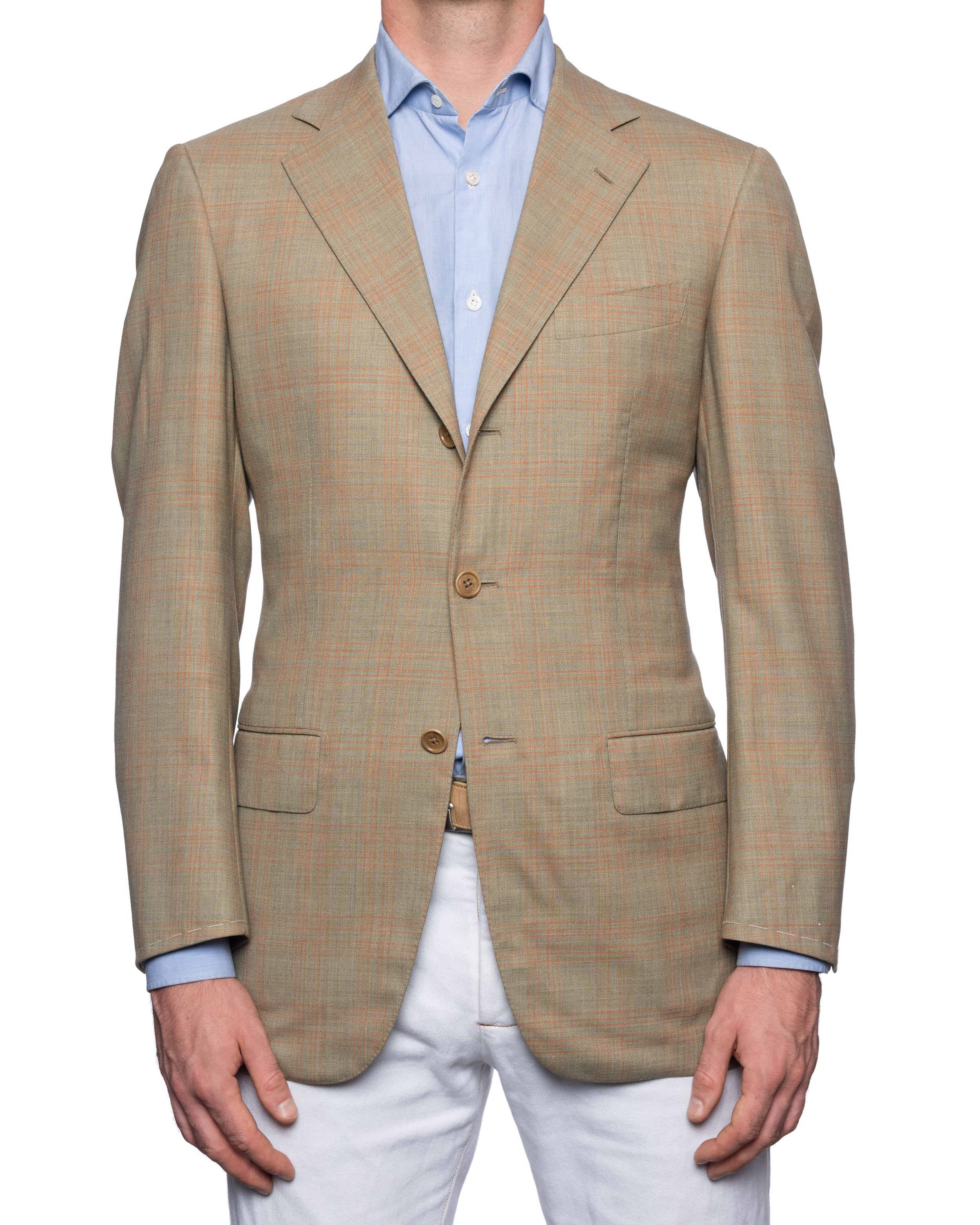 SARTORIA CASTANGIA Gray Plaid Wool Super 110's Jacket EU 48 NEW US 38 CASTANGIA