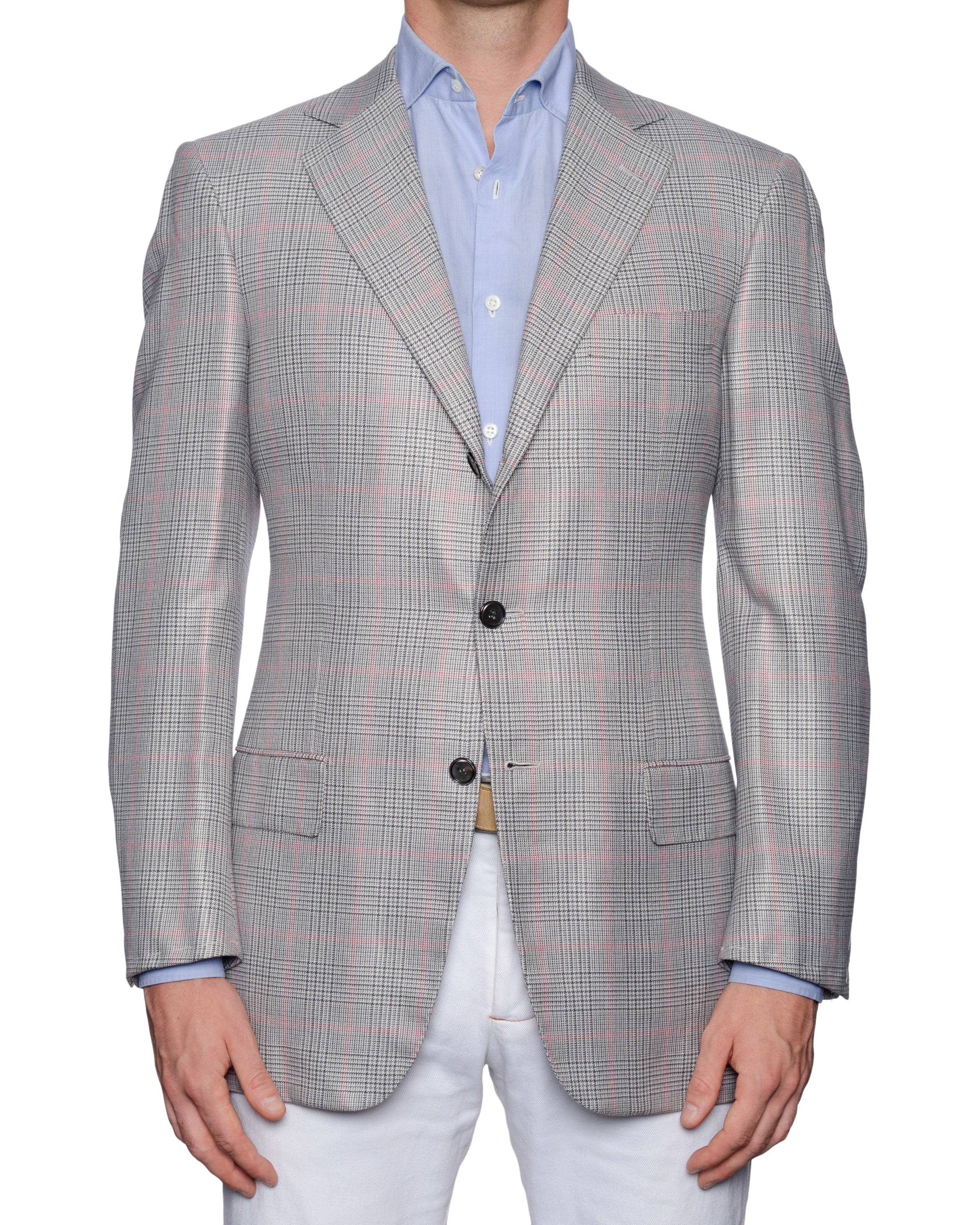 SARTORIA CASTANGIA Gray Prince of Wales Bamboo Jacket EU 50 NEW US 40 CASTANGIA