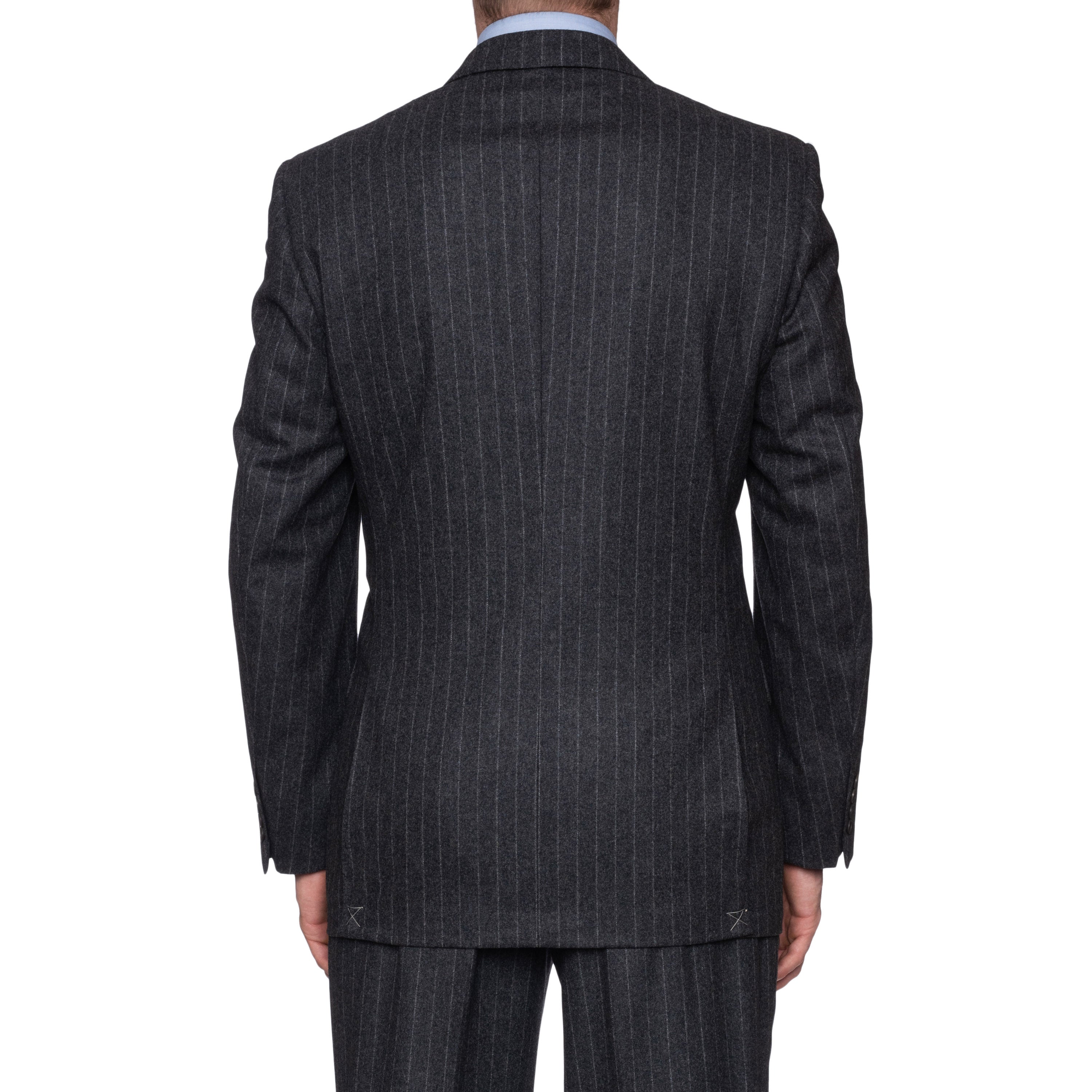 SARTORIA CASTANGIA Handmade Gray Striped Wool Flannel Suit EU 52 NEW US 42 CASTANGIA