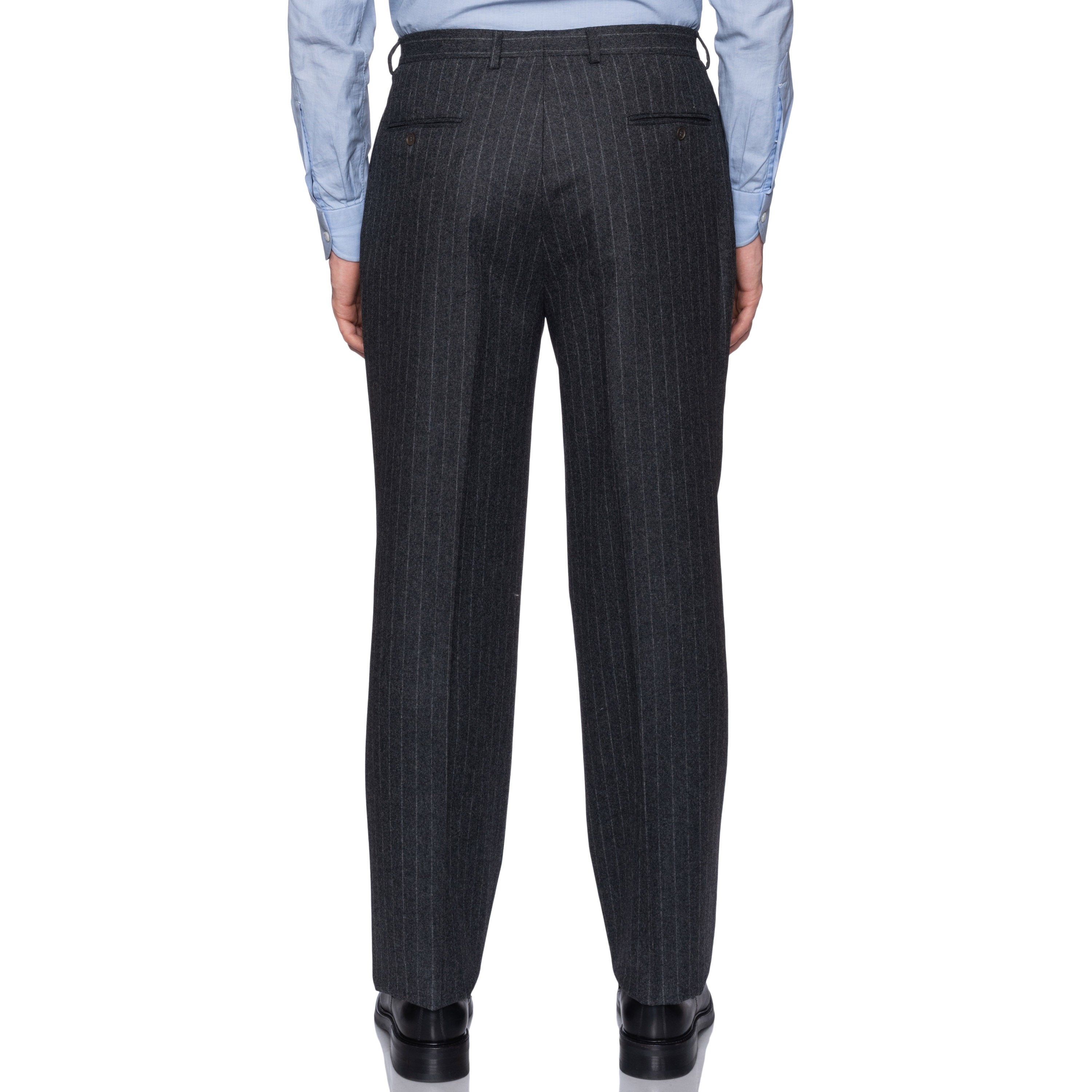 SARTORIA CASTANGIA Handmade Gray Striped Wool Flannel Suit EU 52 NEW US 42 CASTANGIA