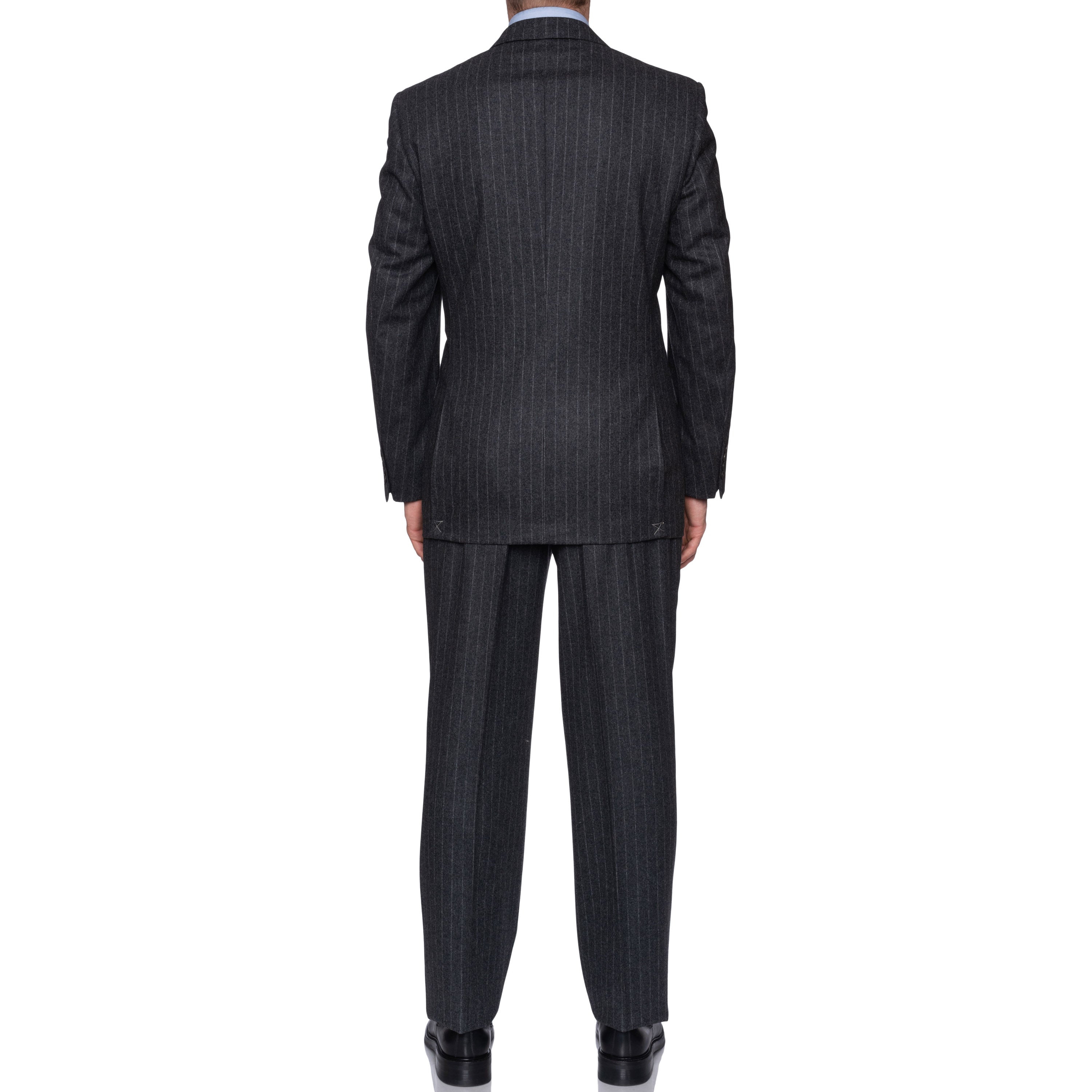 SARTORIA CASTANGIA Handmade Gray Striped Wool Flannel Suit EU 52 NEW US 42 CASTANGIA