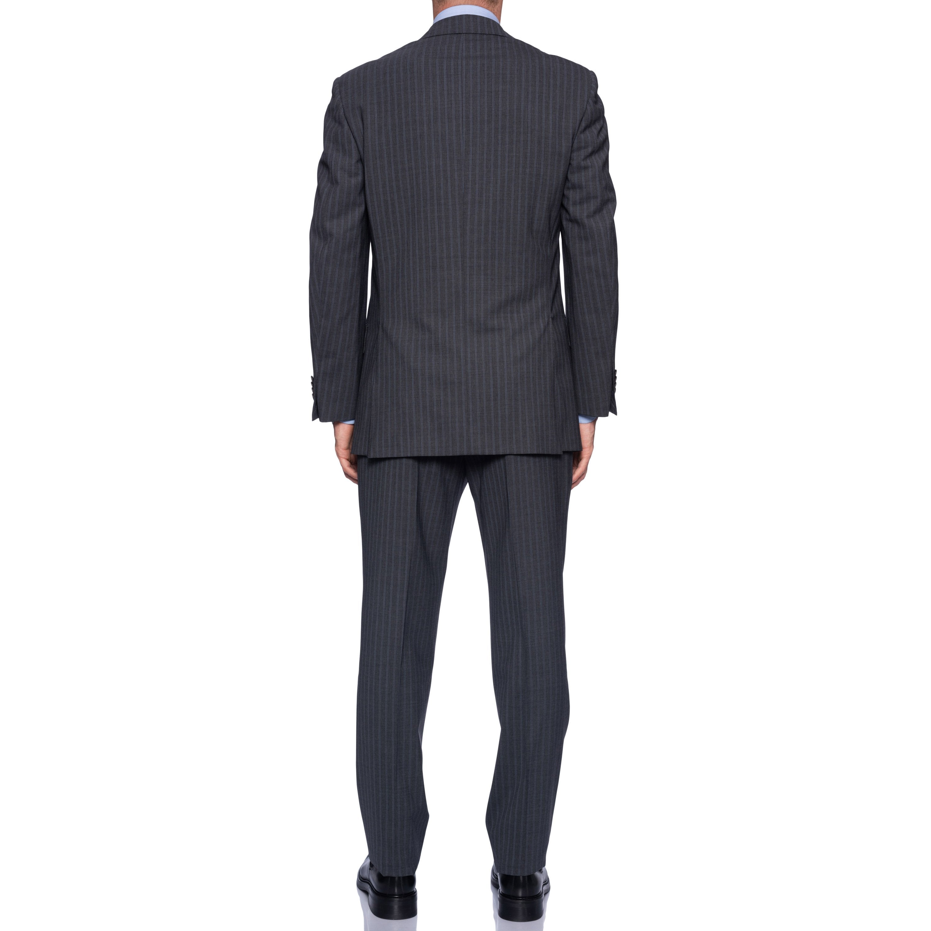 SARTORIA CASTANGIA Handmade Gray Striped Wool Super 110's Business Suit NEW CASTANGIA