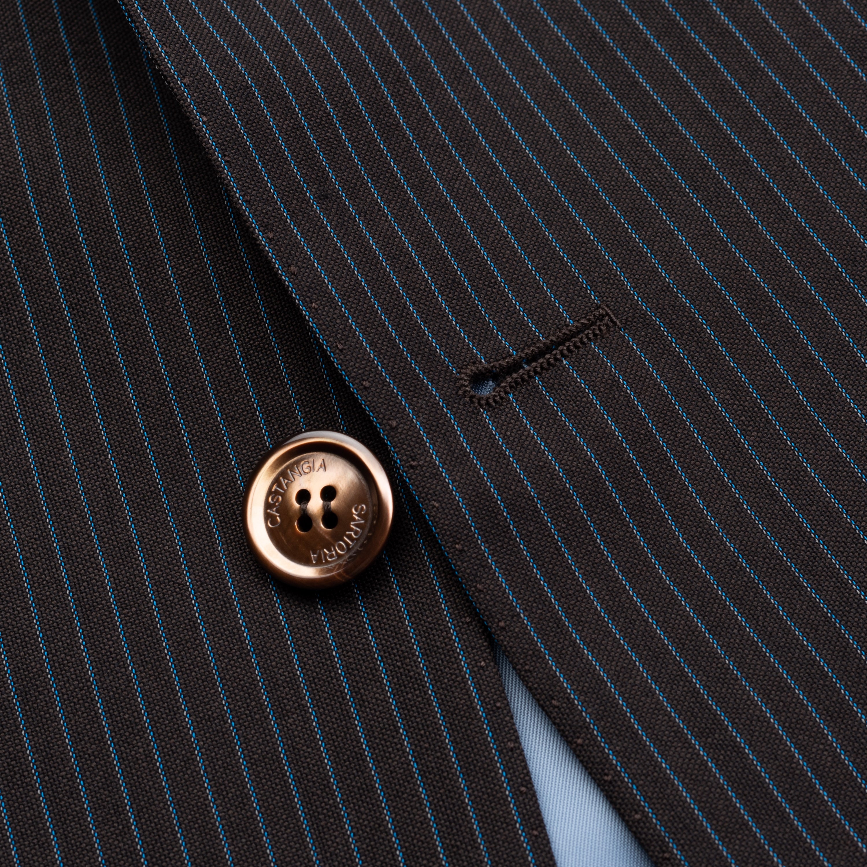 SARTORIA CASTANGIA Handmade Brown Striped Wool Sport Coat Jacket NEW CASTANGIA