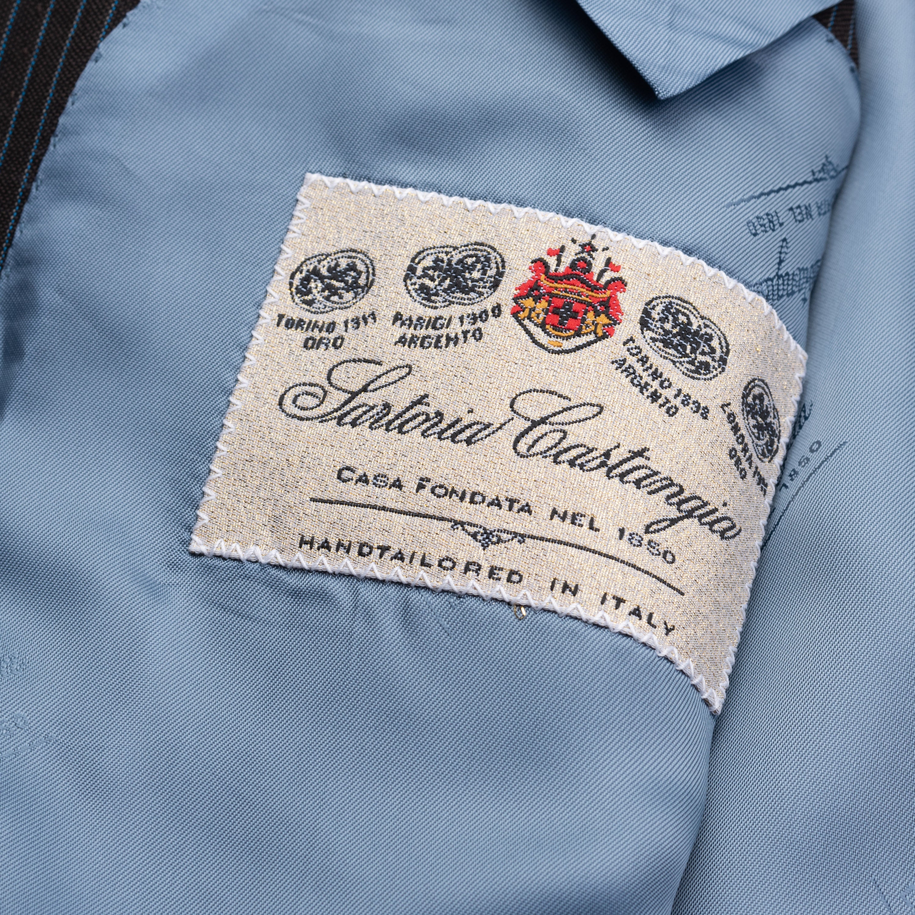 SARTORIA CASTANGIA Handmade Brown Striped Wool Sport Coat Jacket NEW CASTANGIA