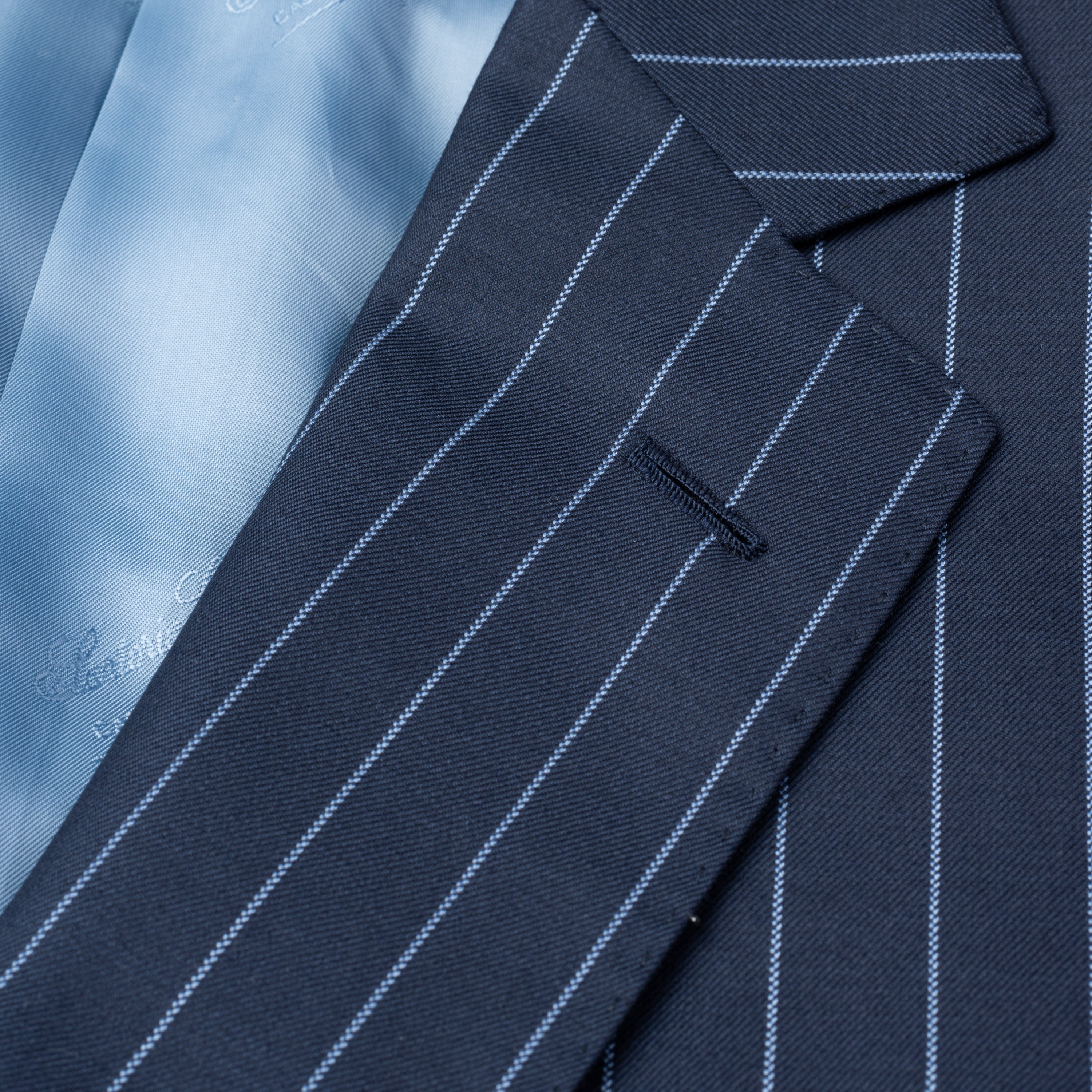 SARTORIA CASTANGIA Navy Blue Striped Wool Super 140's Jacket EU 54 NEW US 44 CASTANGIA