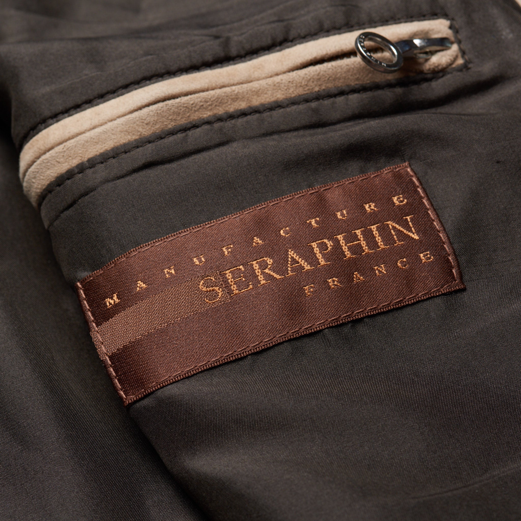 SERAPHIN Beige Goat Suede Leather Silk Lined Vest EU 50 NEW US M SERAPHIN