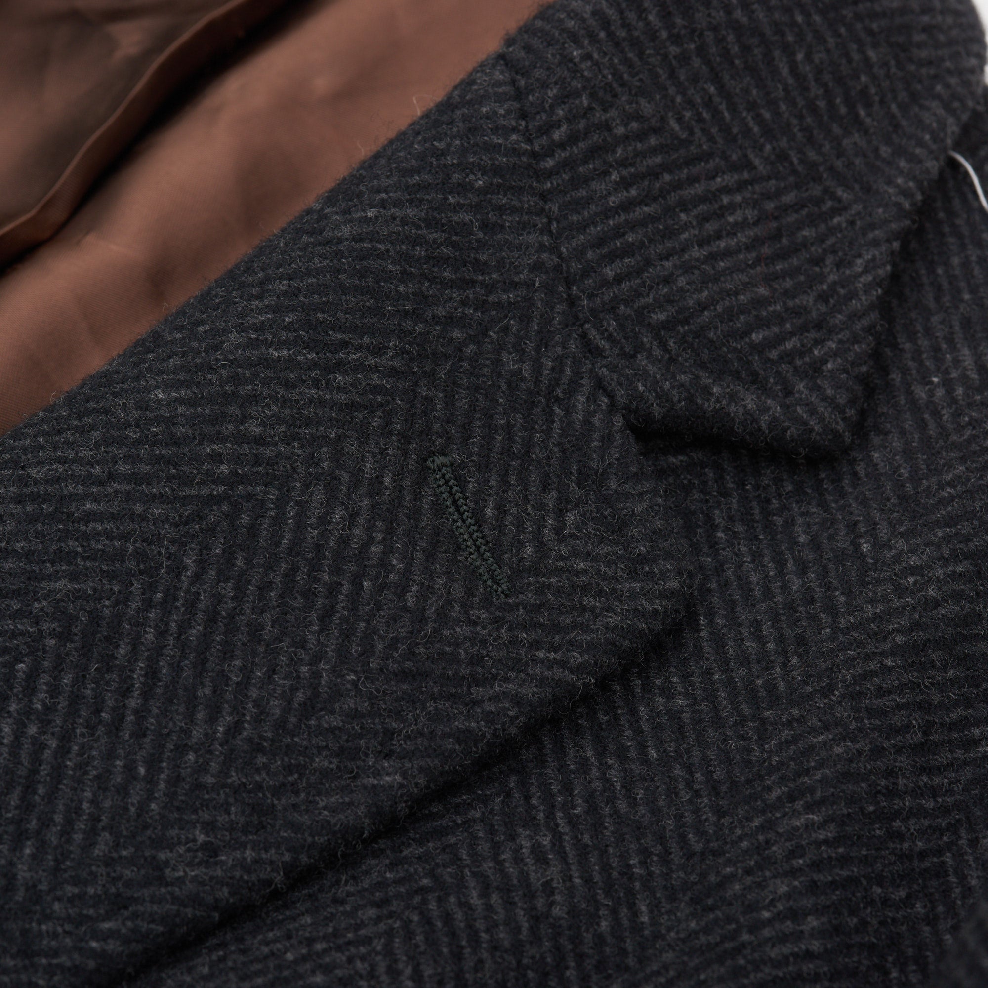 STILE LATINO Napoli Gray Herringbone Wool Super 100's Coat EU 54 NEW US 44 STILE LATINO