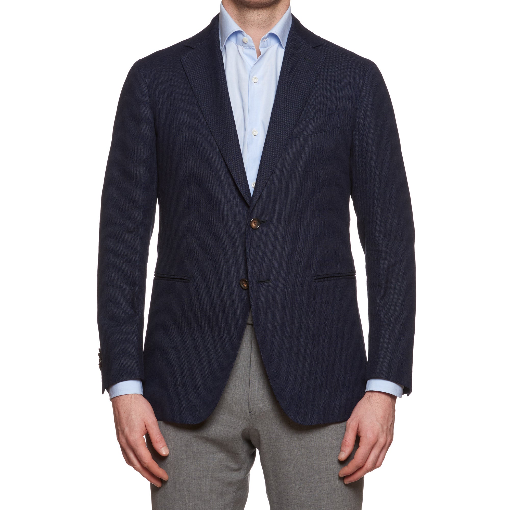 STILE LATINO Napoli Navy Blue Cotton-Linen Sport Coat Jacket EU 48 NEW