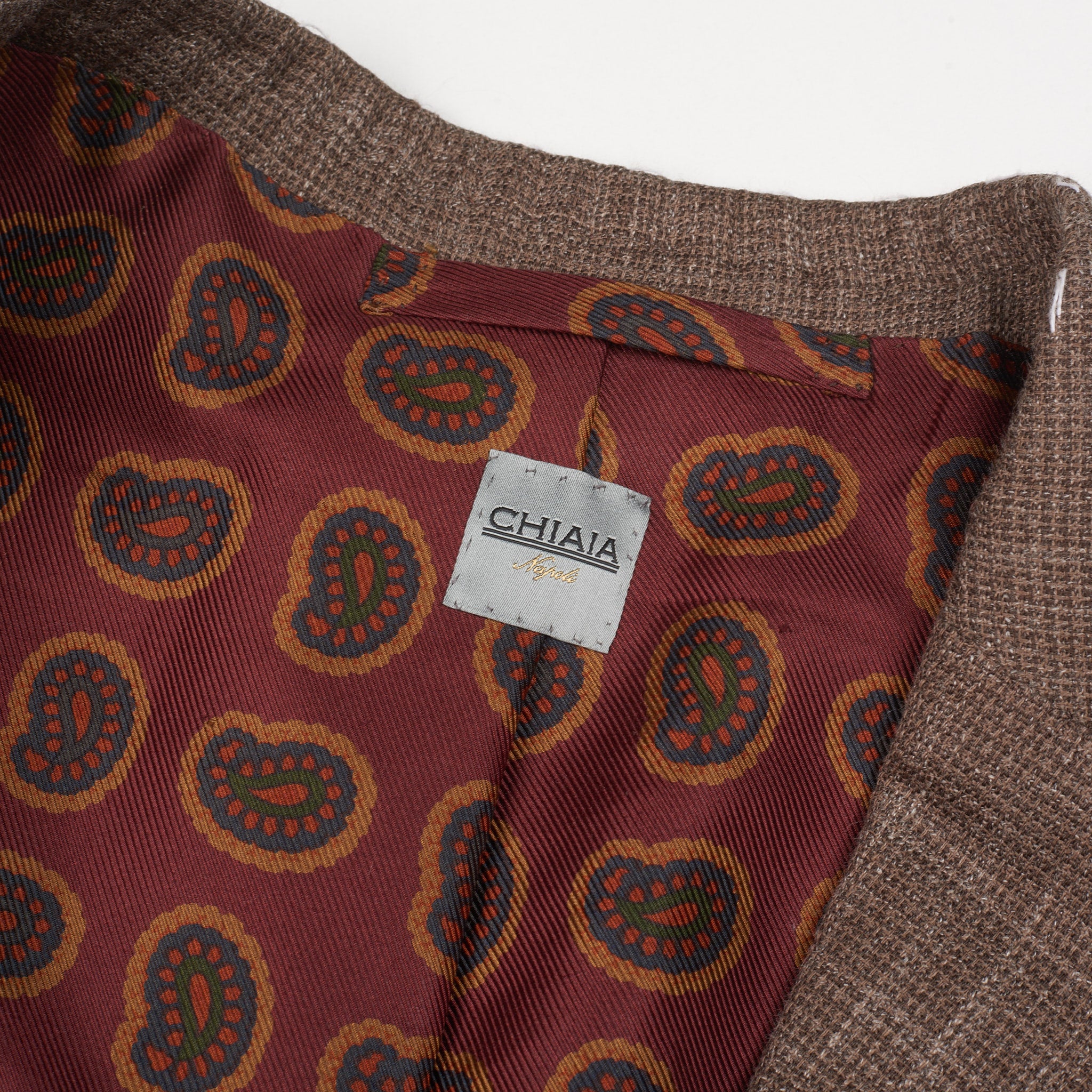 Sartoria CHIAIA Bespoke Brown Hopsack Wool-Silk-Linen Jacket 50 NEW US 40 SARTORIA CHIAIA