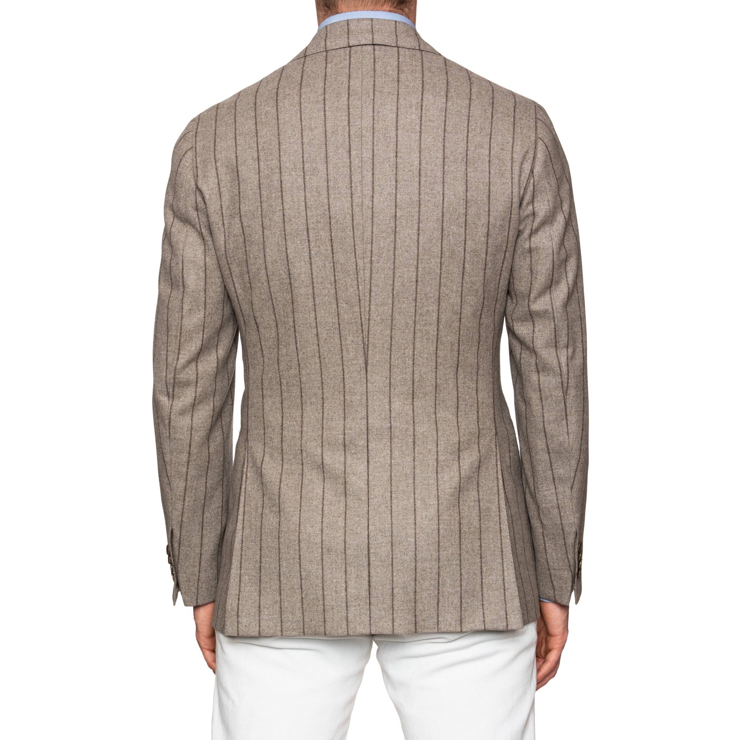 Sartoria PARTENOPEA Hand Made Gray Striped Wool Flannel Jacket 50 NEW US 40 SARTORIA PARTENOPEA