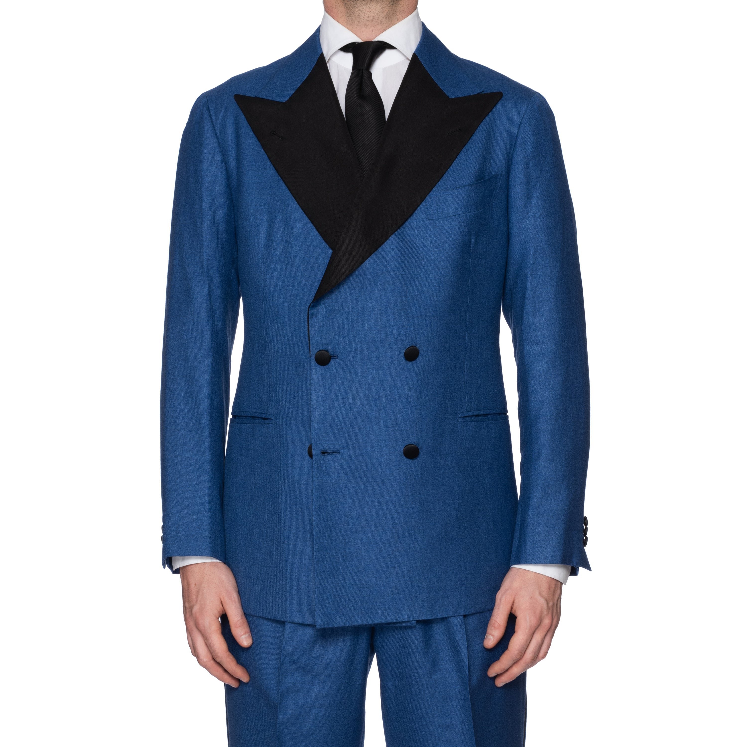 Sartoria CHIAIA Bespoke Handmade Blue Wool Super 150's DB Tuxedo Suit 52 NEW 42 SARTORIA CHIAIA