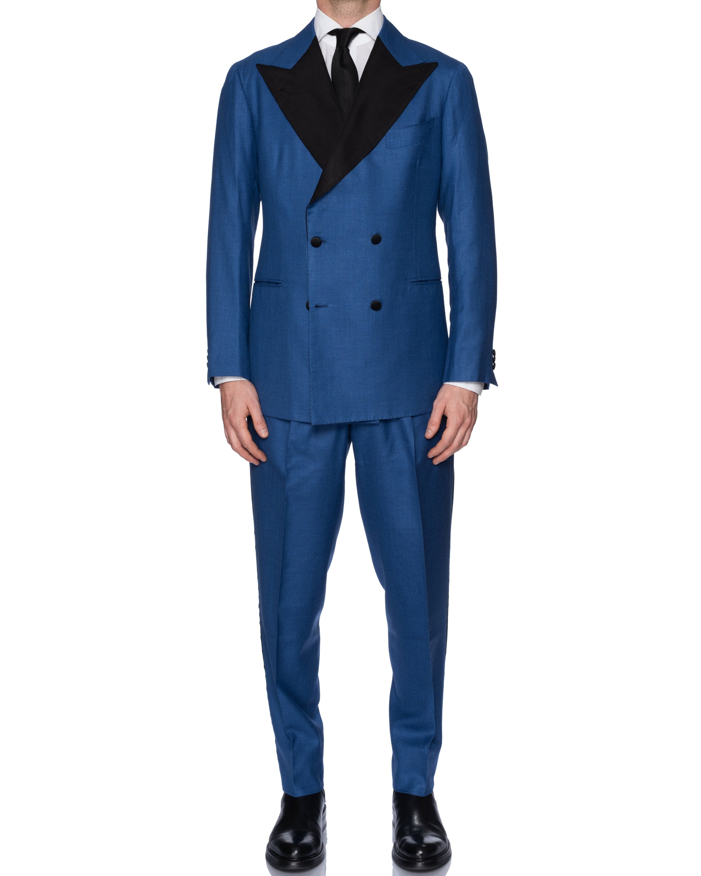 Sartoria CHIAIA Bespoke Handmade Blue Wool Super 150's DB Tuxedo Suit 52 NEW 42 SARTORIA CHIAIA