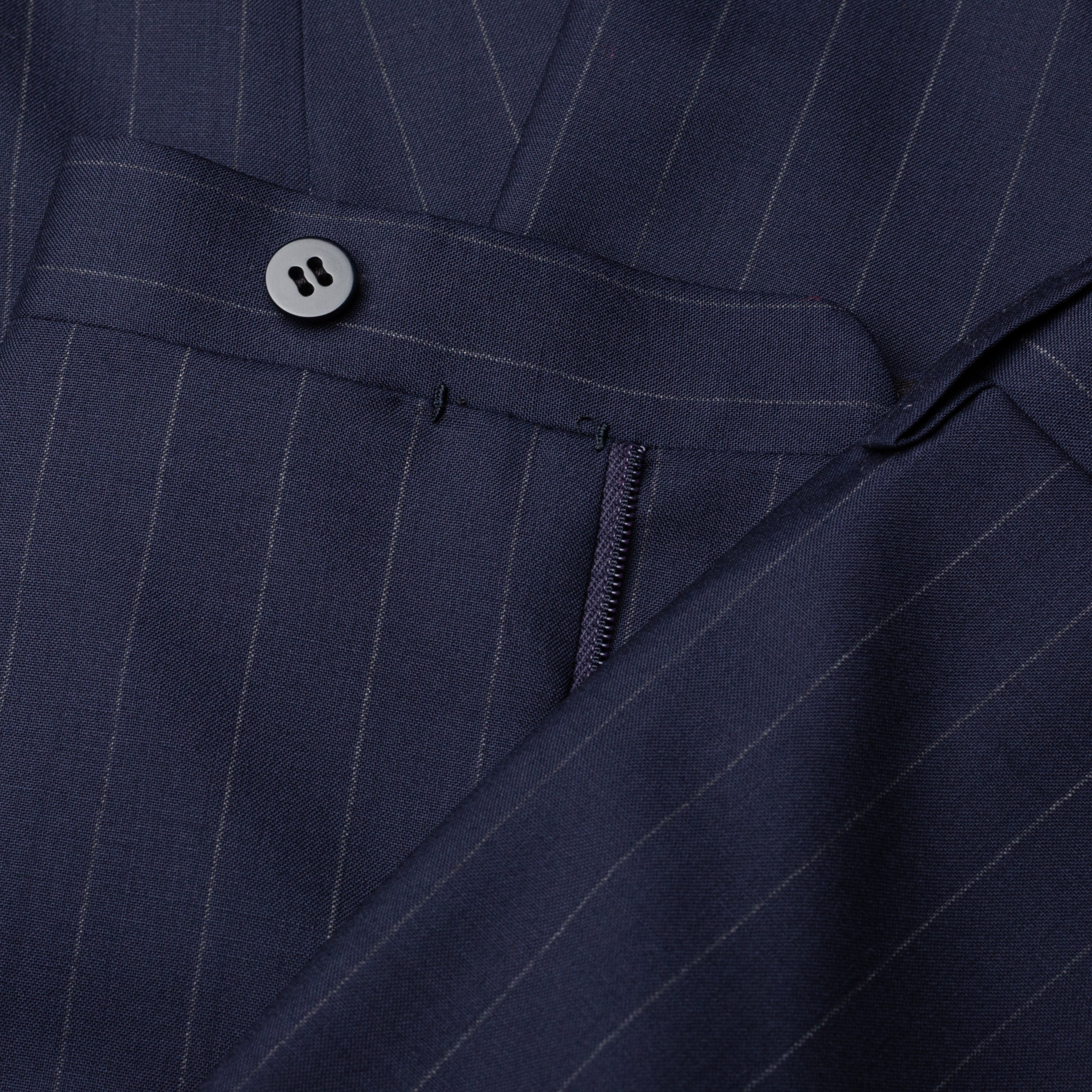 Sartoria CHIAIA Bespoke Handmade Blue Striped Loro Piana Wool Suit 62 NEW 52 Big SARTORIA CHIAIA