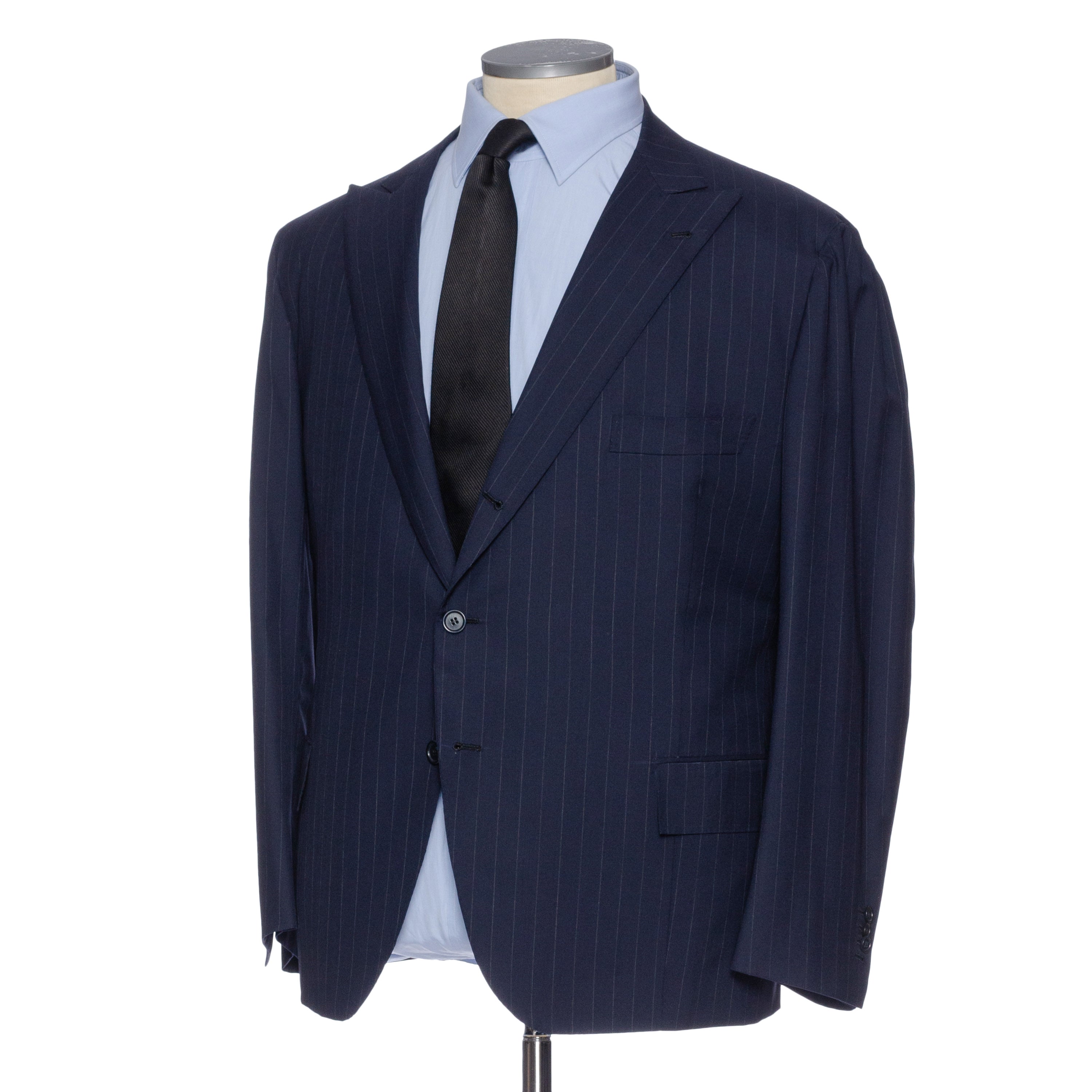 Sartoria CHIAIA Bespoke Handmade Blue Striped Loro Piana Wool Suit 62 NEW 52 Big SARTORIA CHIAIA