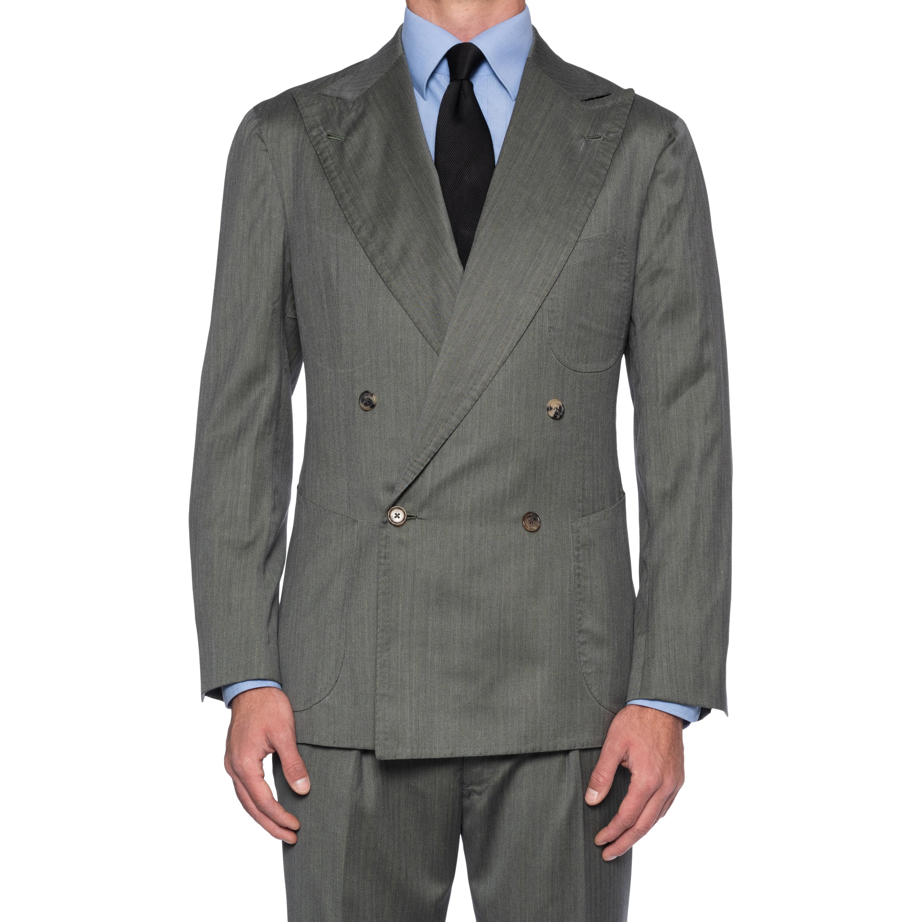 Sartoria CHIAIA Bespoke Solaro Loro Piana Super 150's-Silk DB Suit NEW US 42 44 SARTORIA CHIAIA