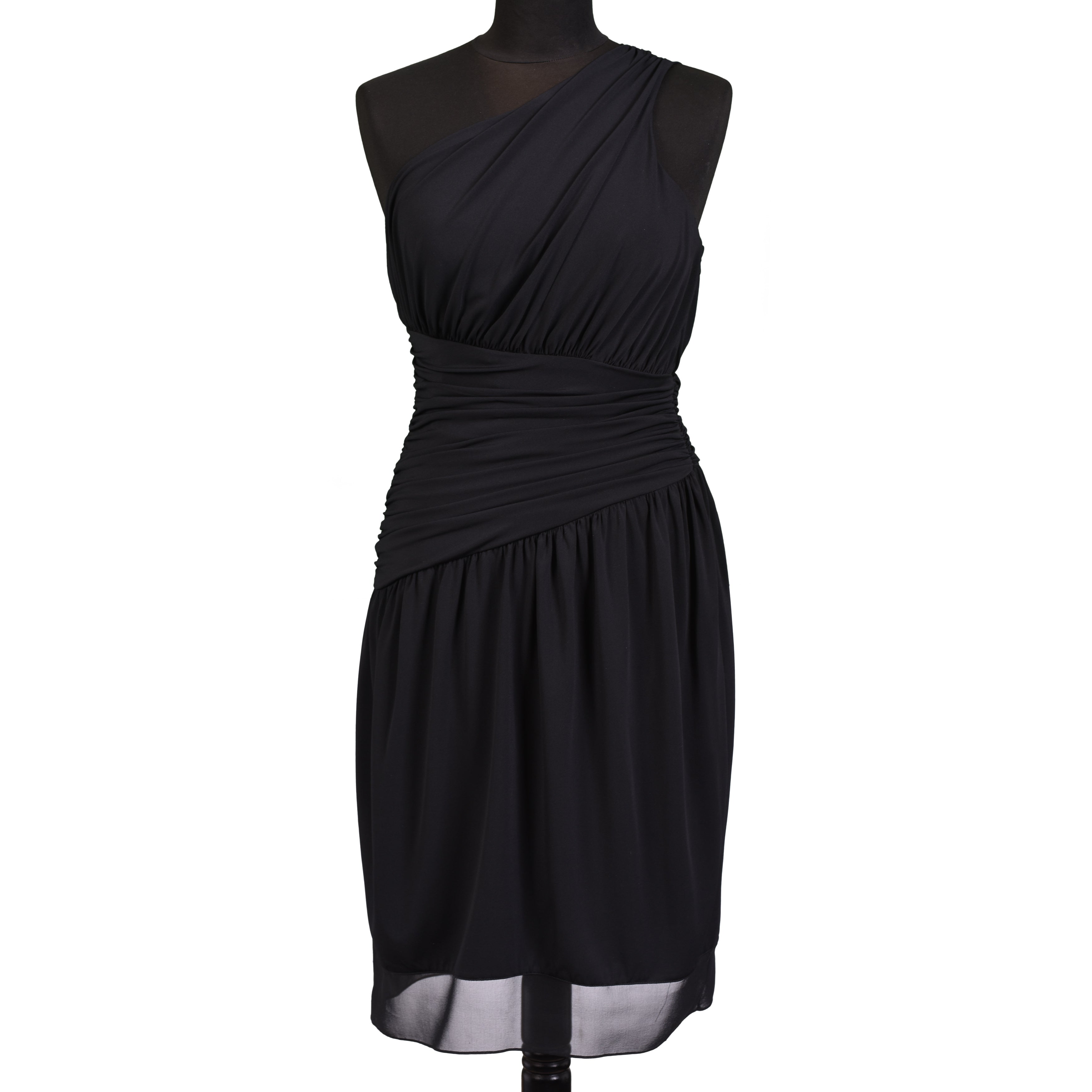 VERA WANG Black One Shoulder Warp Dress EU 38 NEW US 4 WOMEN'S BOUTIQUE