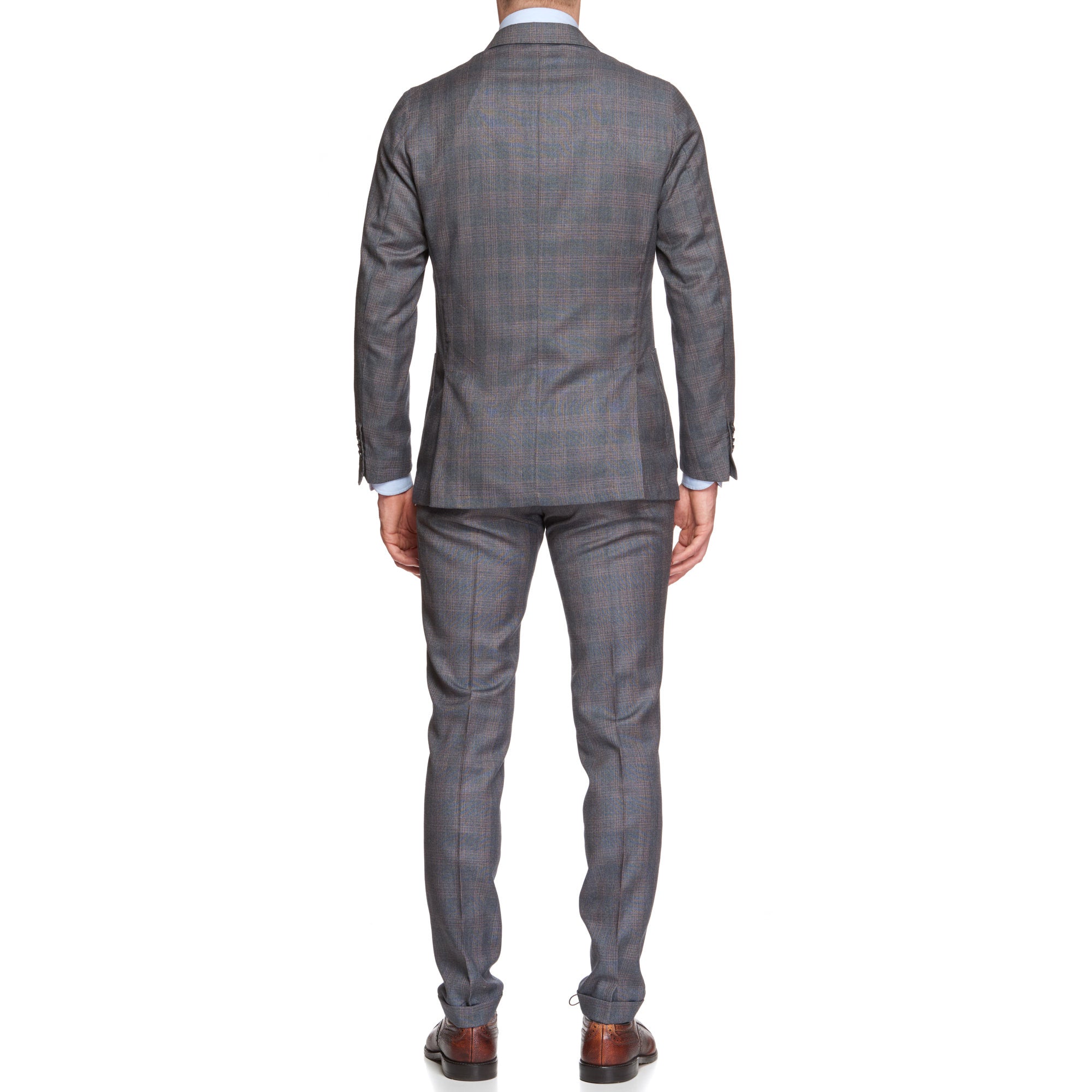 VINCENZO PALUMBO Napoli Gray Plaid Wool Unlined Suit NEW VINCENZO PALUMBO