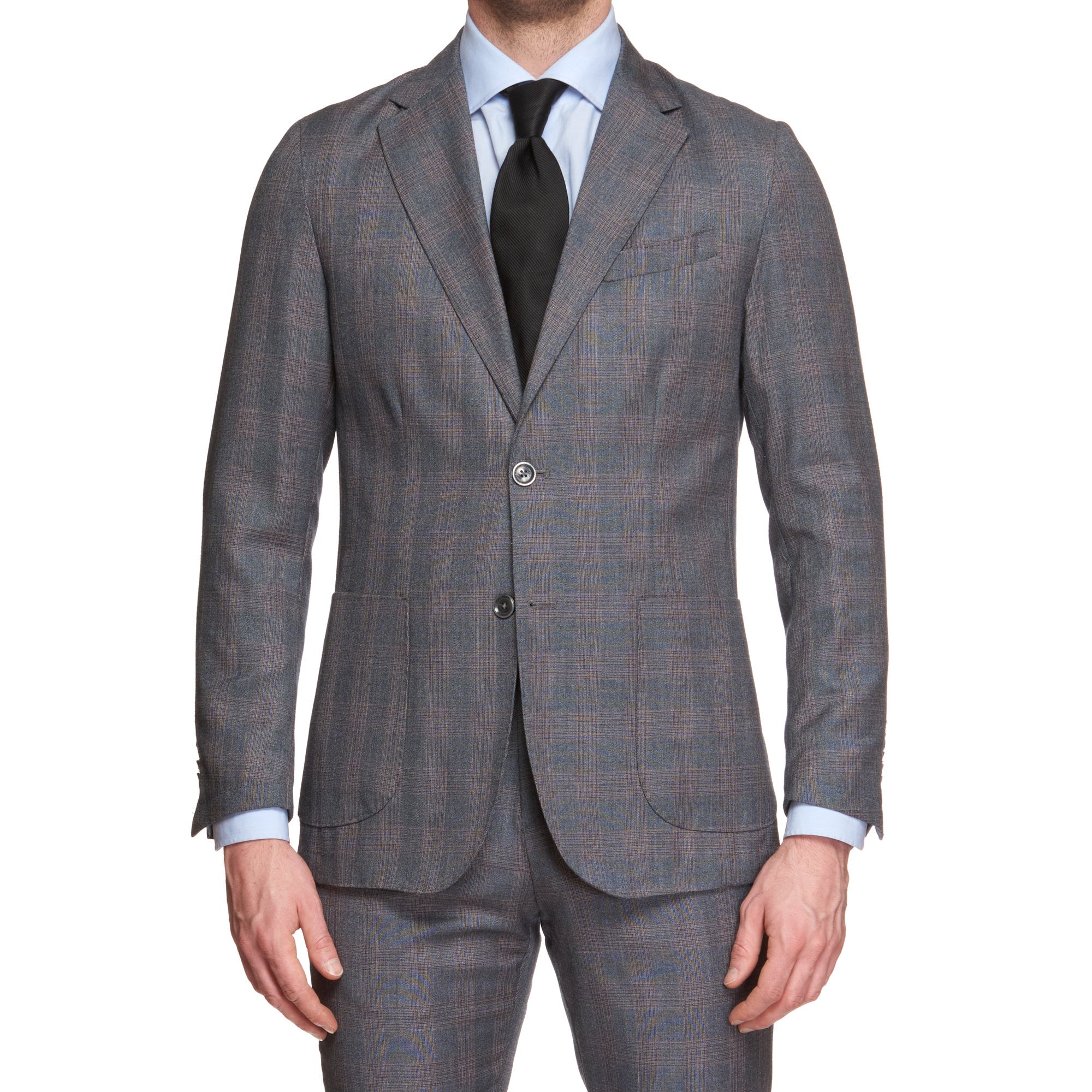 VINCENZO PALUMBO Napoli Gray Plaid Wool Unlined Suit NEW VINCENZO PALUMBO