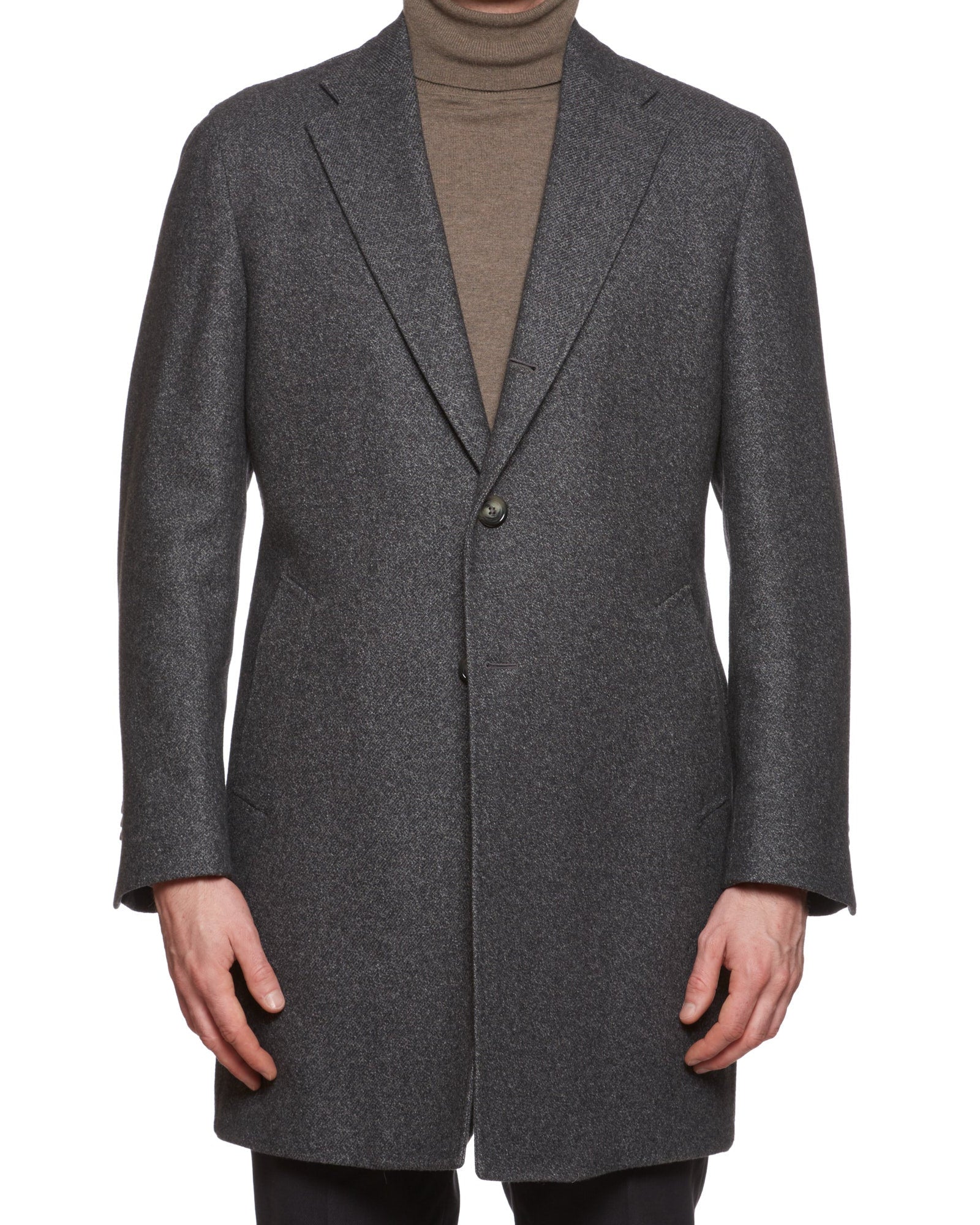 VINCENZO PALUMBO Napoli "Viky" Gray Wool Back Belted Coat EU 52 NEW US 42 VINCENZO PALUMBO