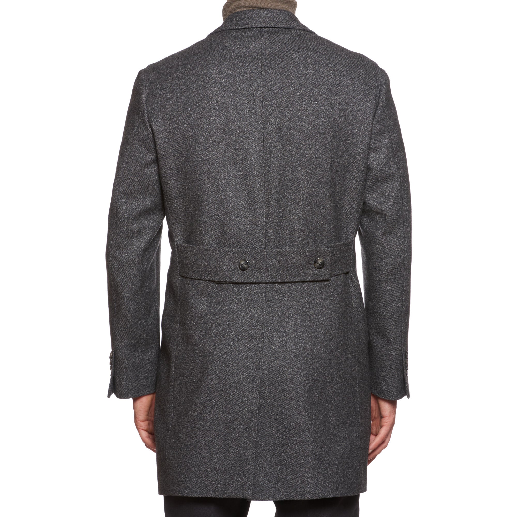 VINCENZO PALUMBO Napoli "Viky" Gray Wool Back Belted Coat EU 52 NEW US 42 VINCENZO PALUMBO