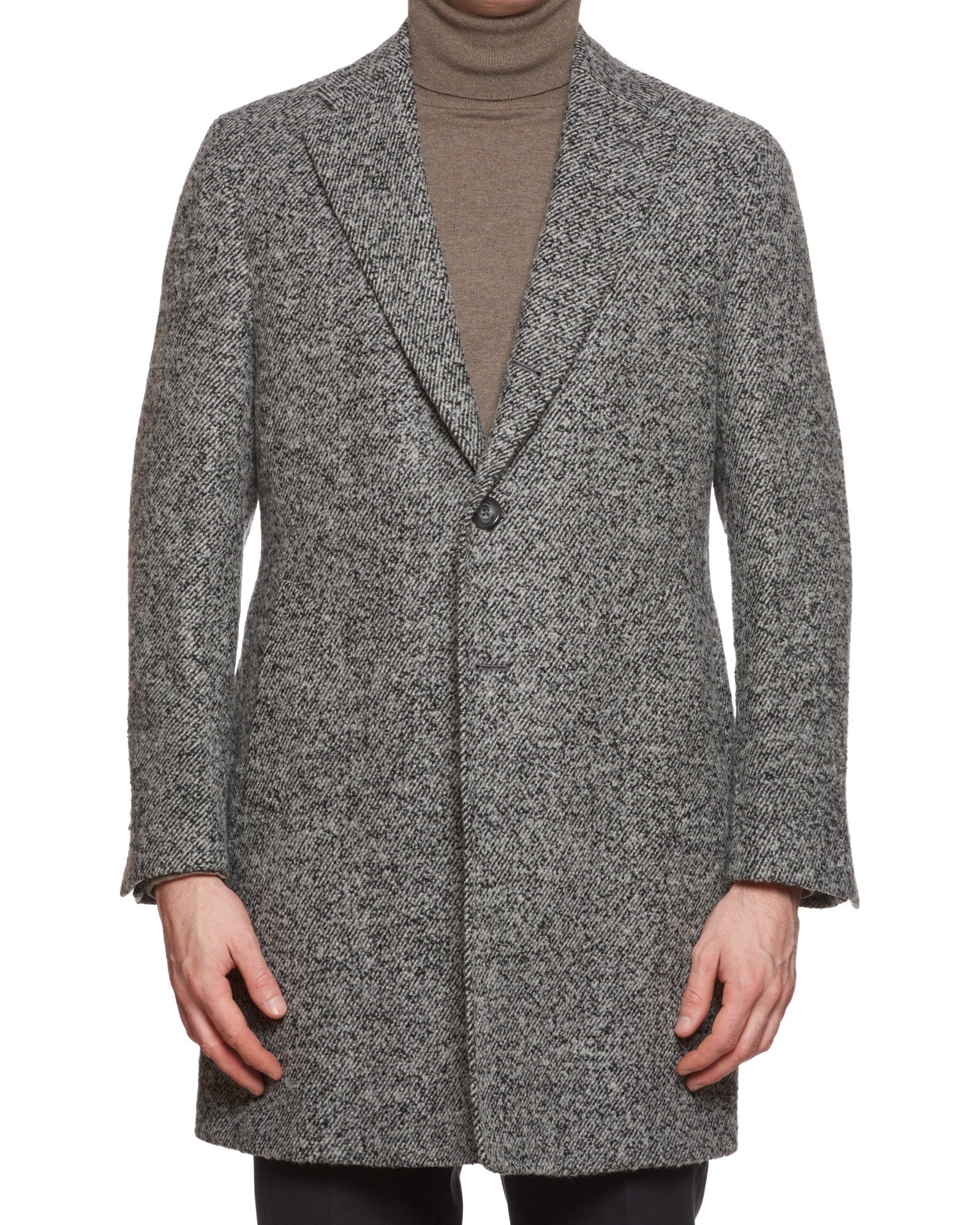 VINCENZO PALUMBO Napoli "Viky" Gray Wool Tweed Back Belted Jacket Coat NEW VINCENZO PALUMBO
