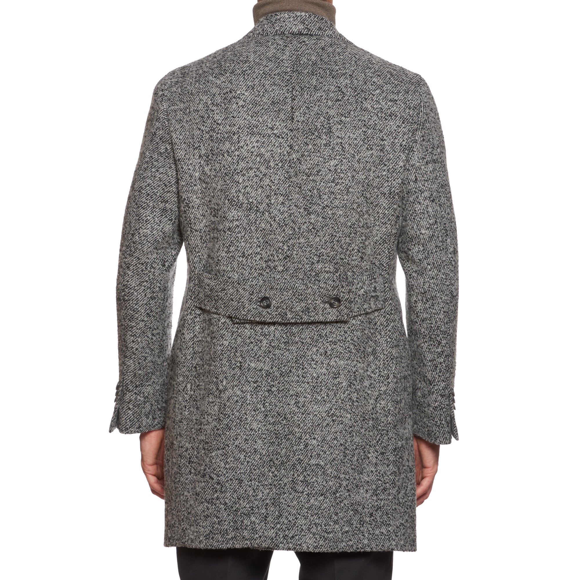 VINCENZO PALUMBO Napoli "Viky" Gray Wool Tweed Back Belted Jacket Coat NEW VINCENZO PALUMBO