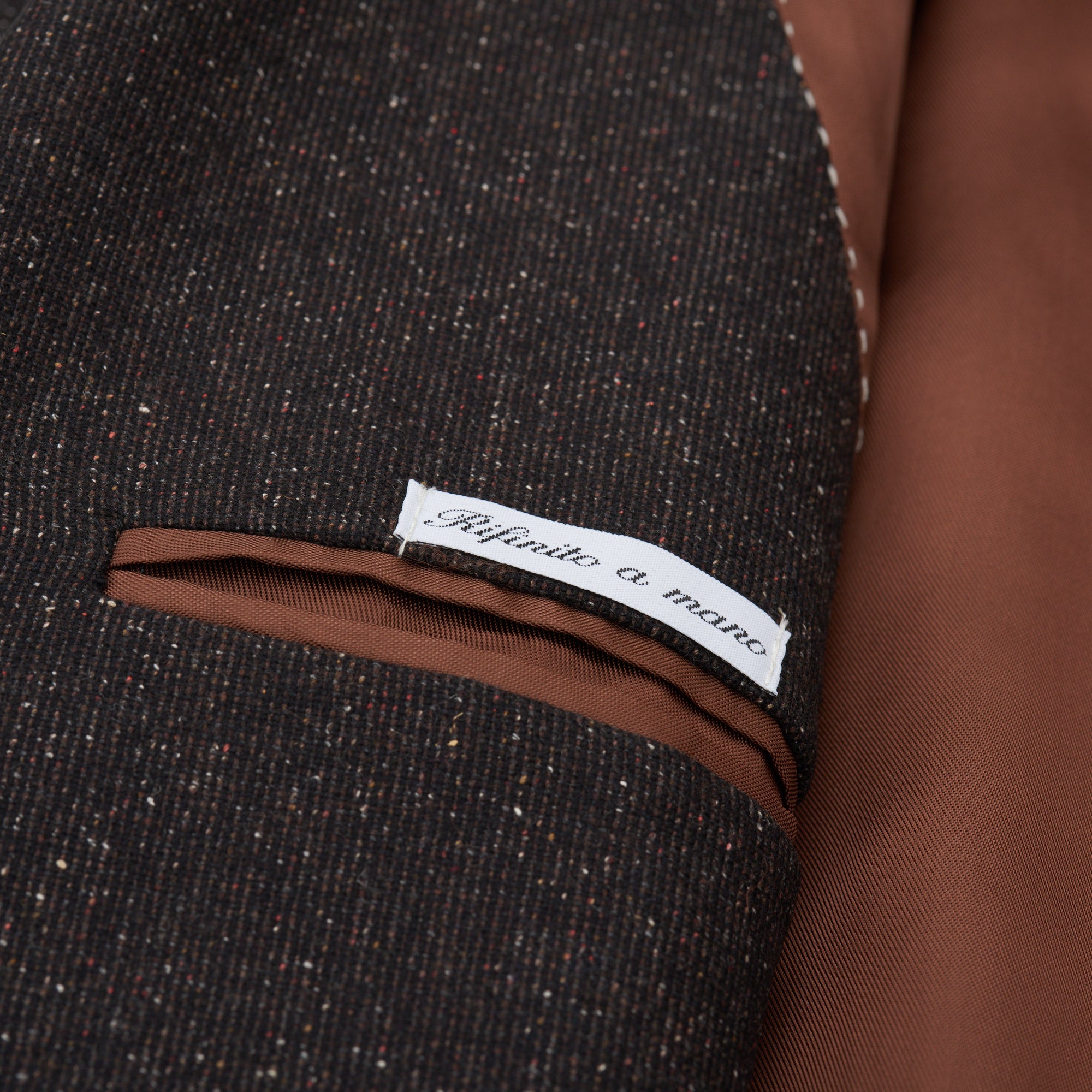 VINCENZO PALUMBO "Alfred" Brown Donegal Wool Jacket EU 56 NEW US 46 Slim Fit VINCENZO PALUMBO