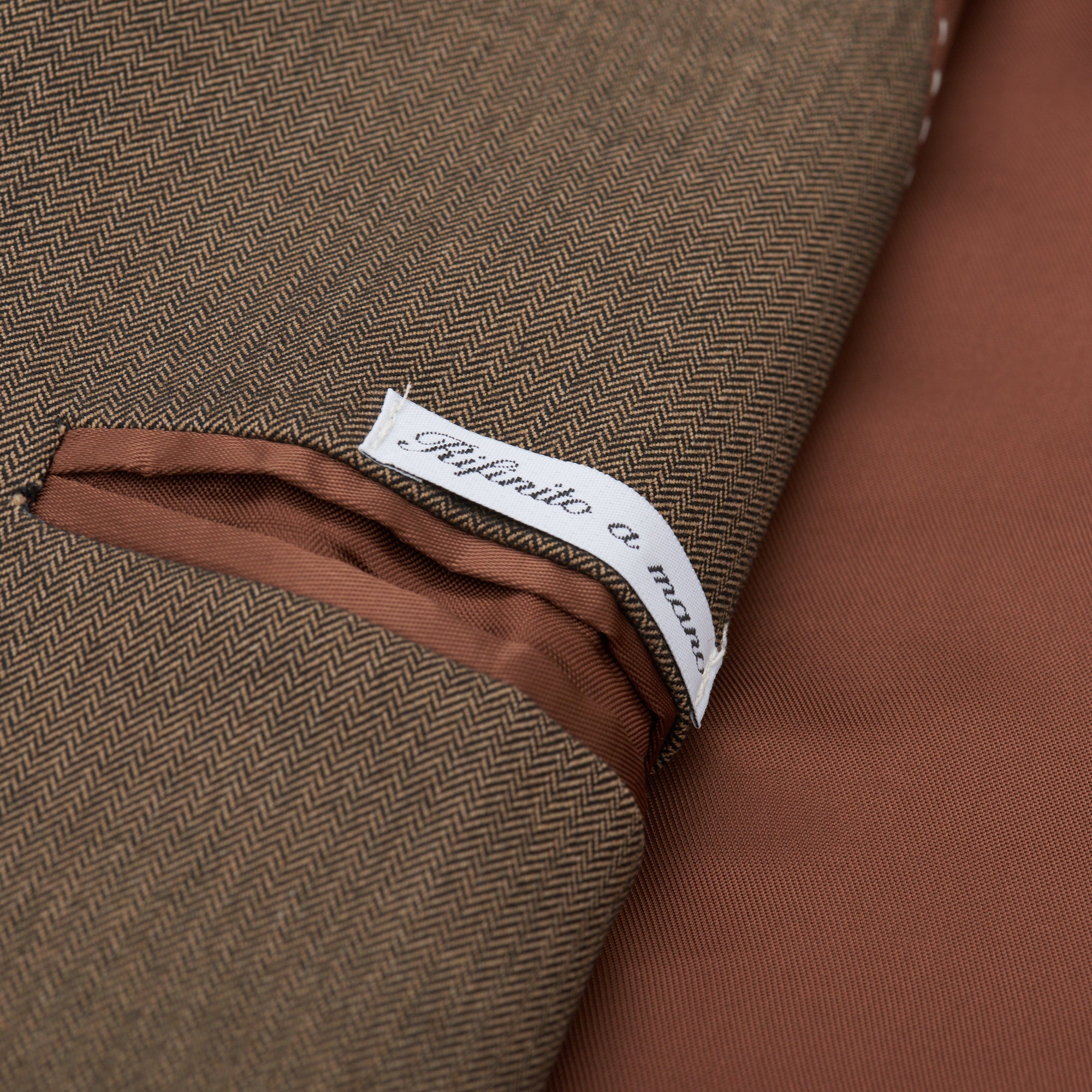 VINCENZO PALUMBO "Alfred" Tan Herringbone Wool Jacket EU 48 NEW US 36 Slim Fit VINCENZO PALUMBO