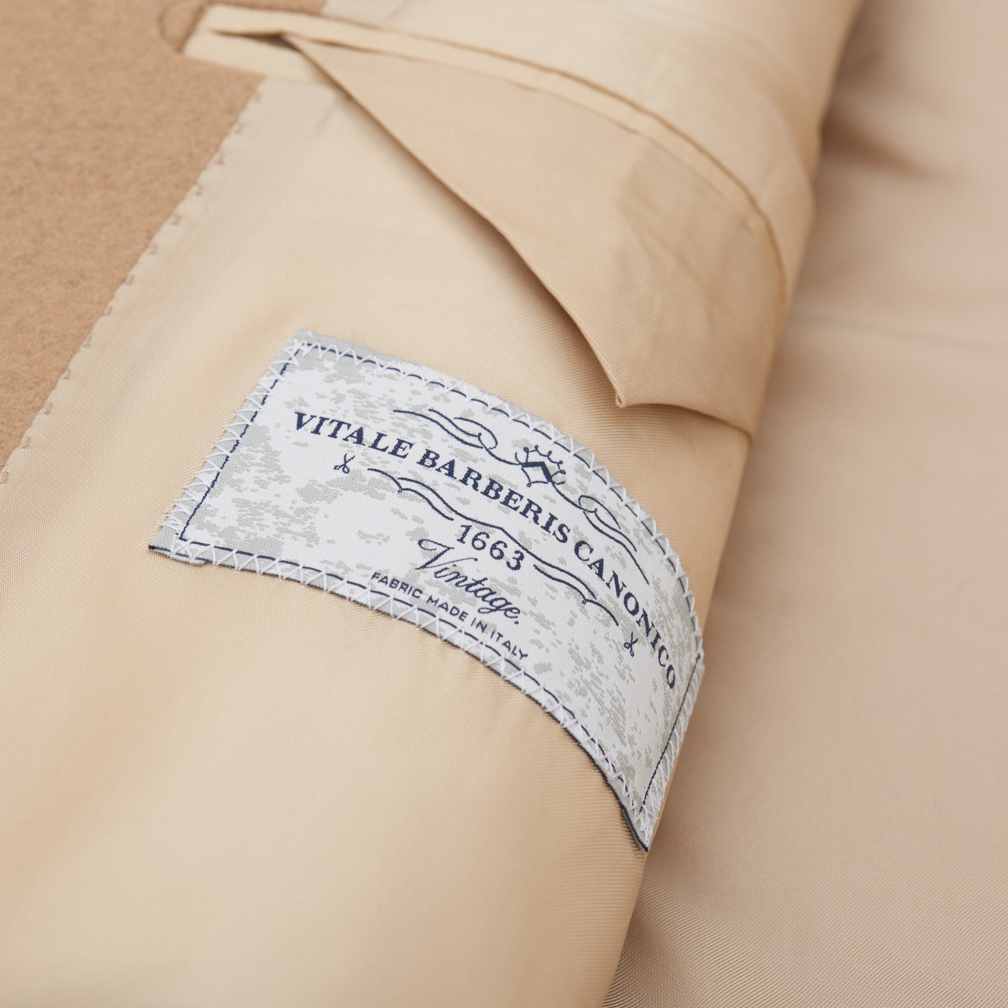 Palumbo x VITALE BARBERIS CANONICO VBC "Vintage" Camel Wool Flannel Coat NEW VITALE BARBERIS CANONICO