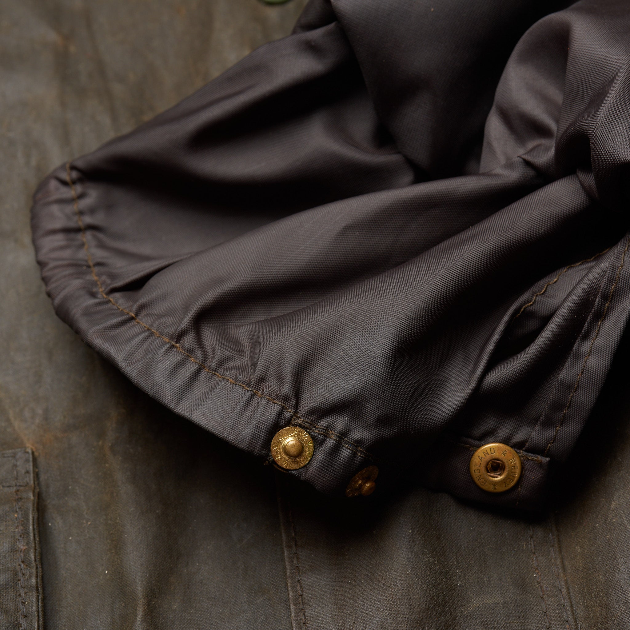 Vintage BARBOUR "Solway Zipper" Waxed Belted Jacket Coat Size 46 One Crest BARBOUR