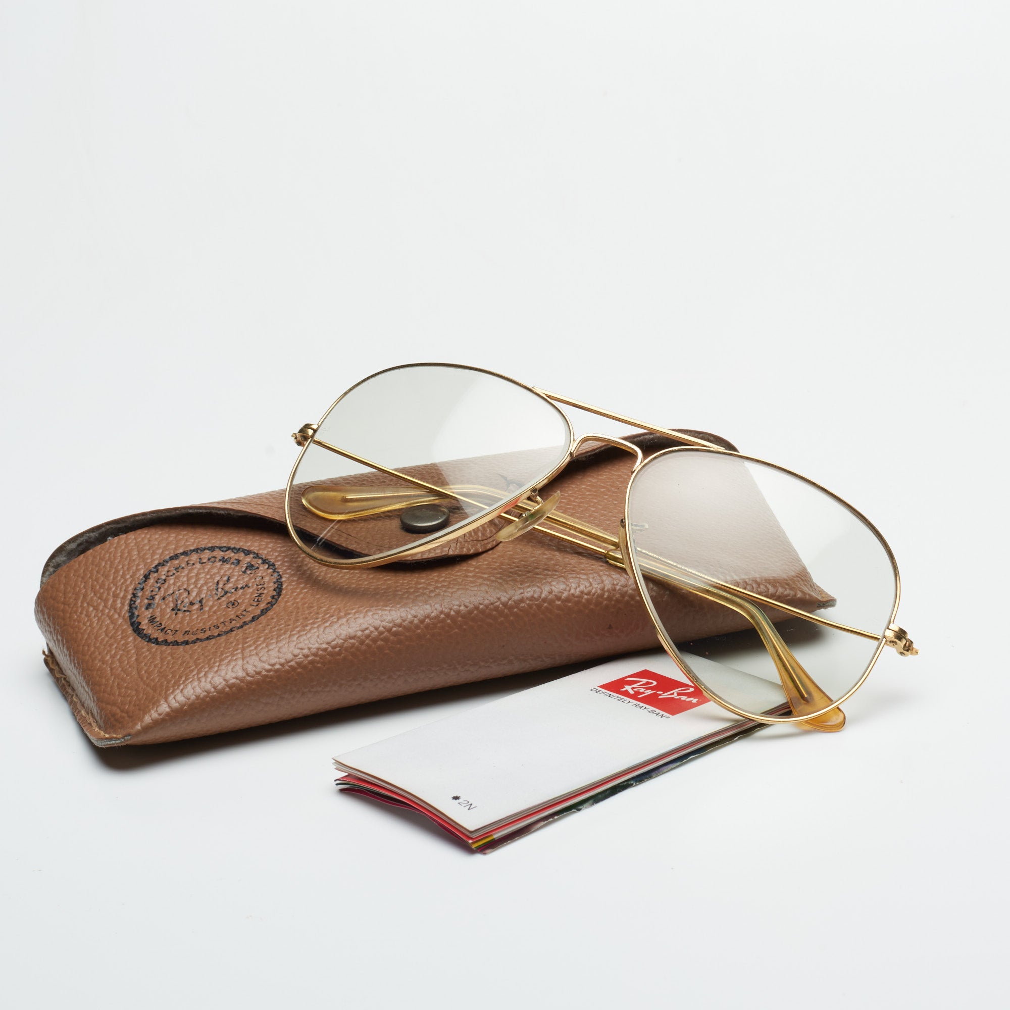 Vintage B&L RAY BAN Made in USA Gold Plated Aviator Changeables Sunglasses 58mm RAY BAN