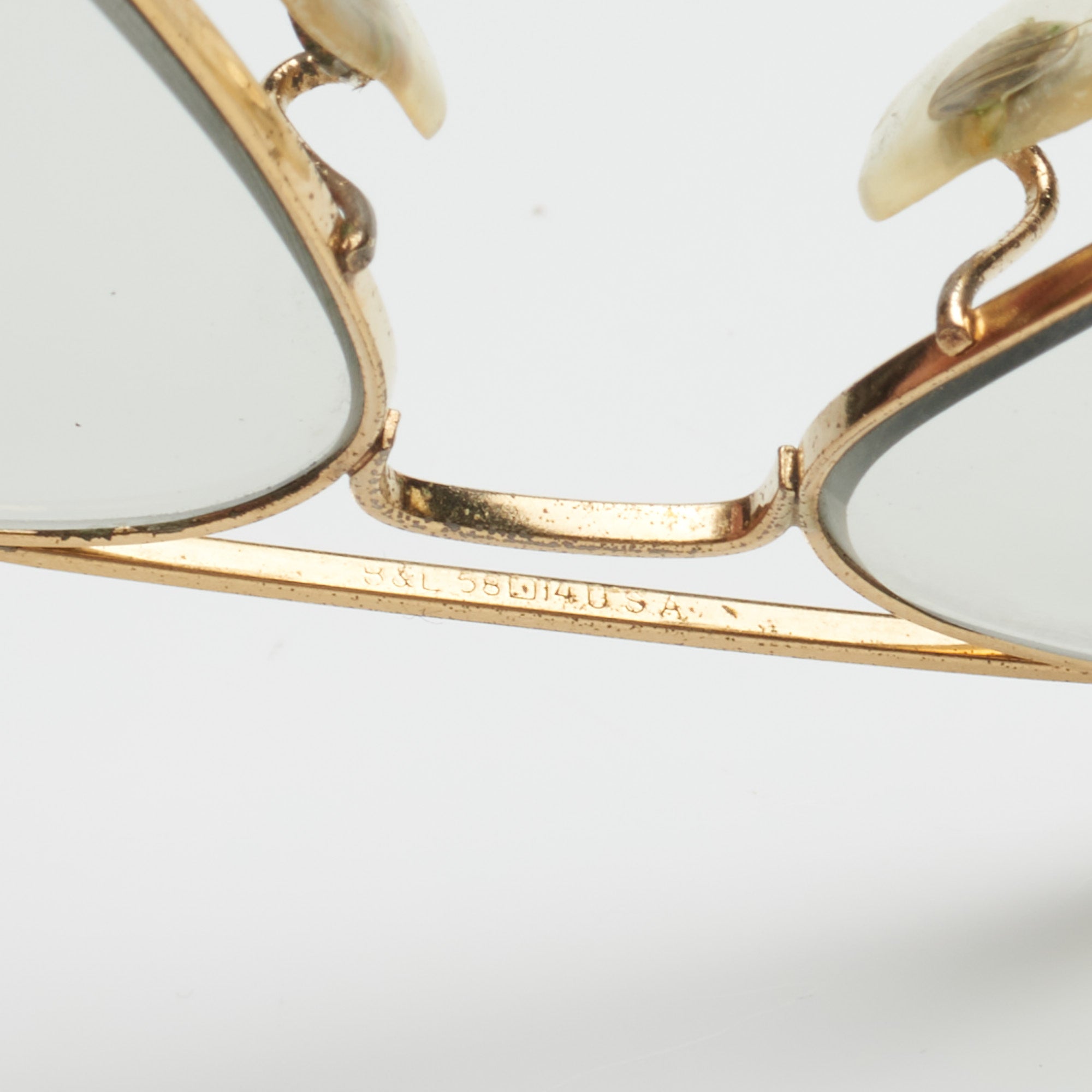 Vintage B&L RAY BAN Made in USA Gold Plated Aviator Changeables Sunglasses 58mm RAY BAN