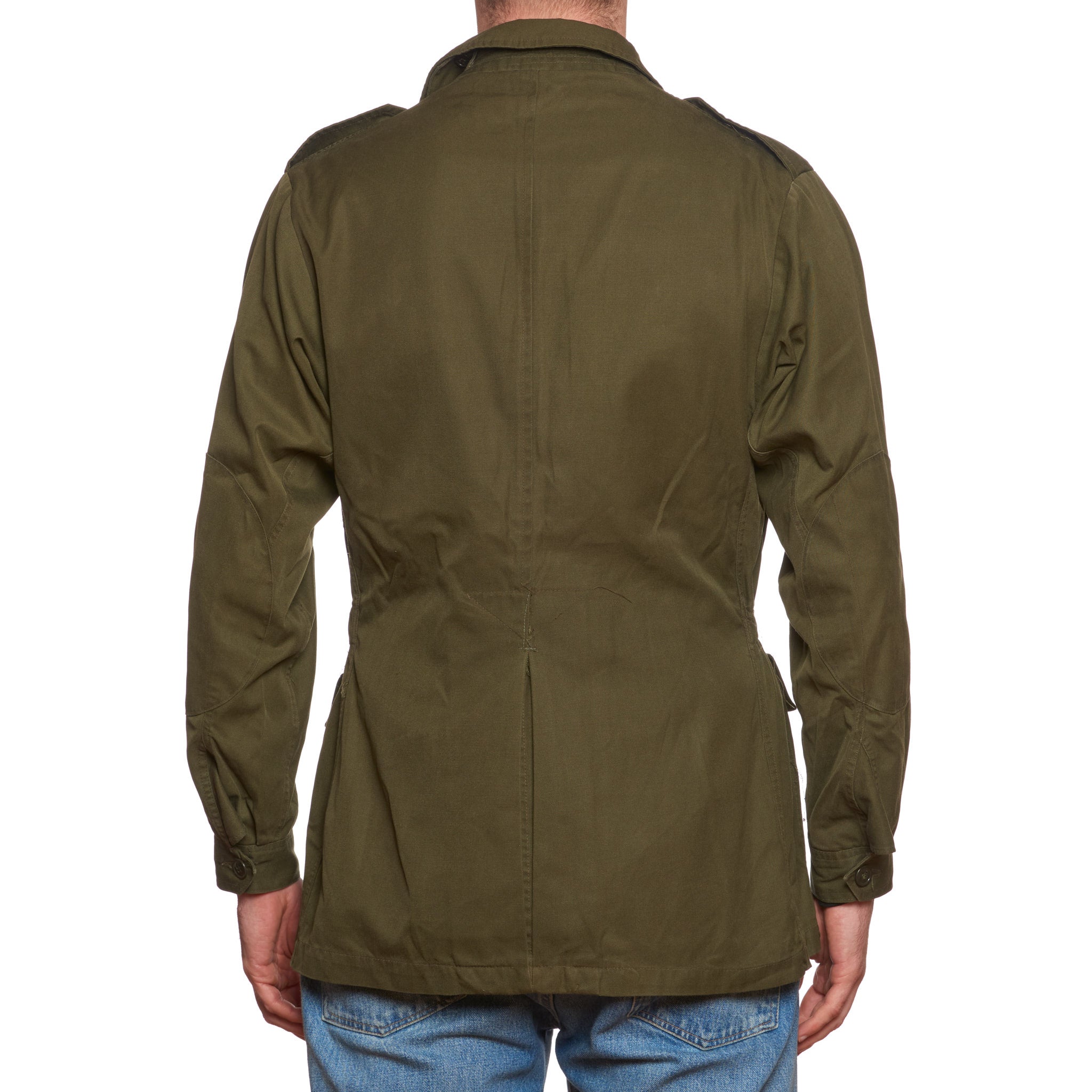 Vintage M.C.M Italian Army Rome 80s Green Cotton Military Field Jacket 46 US XS USMC