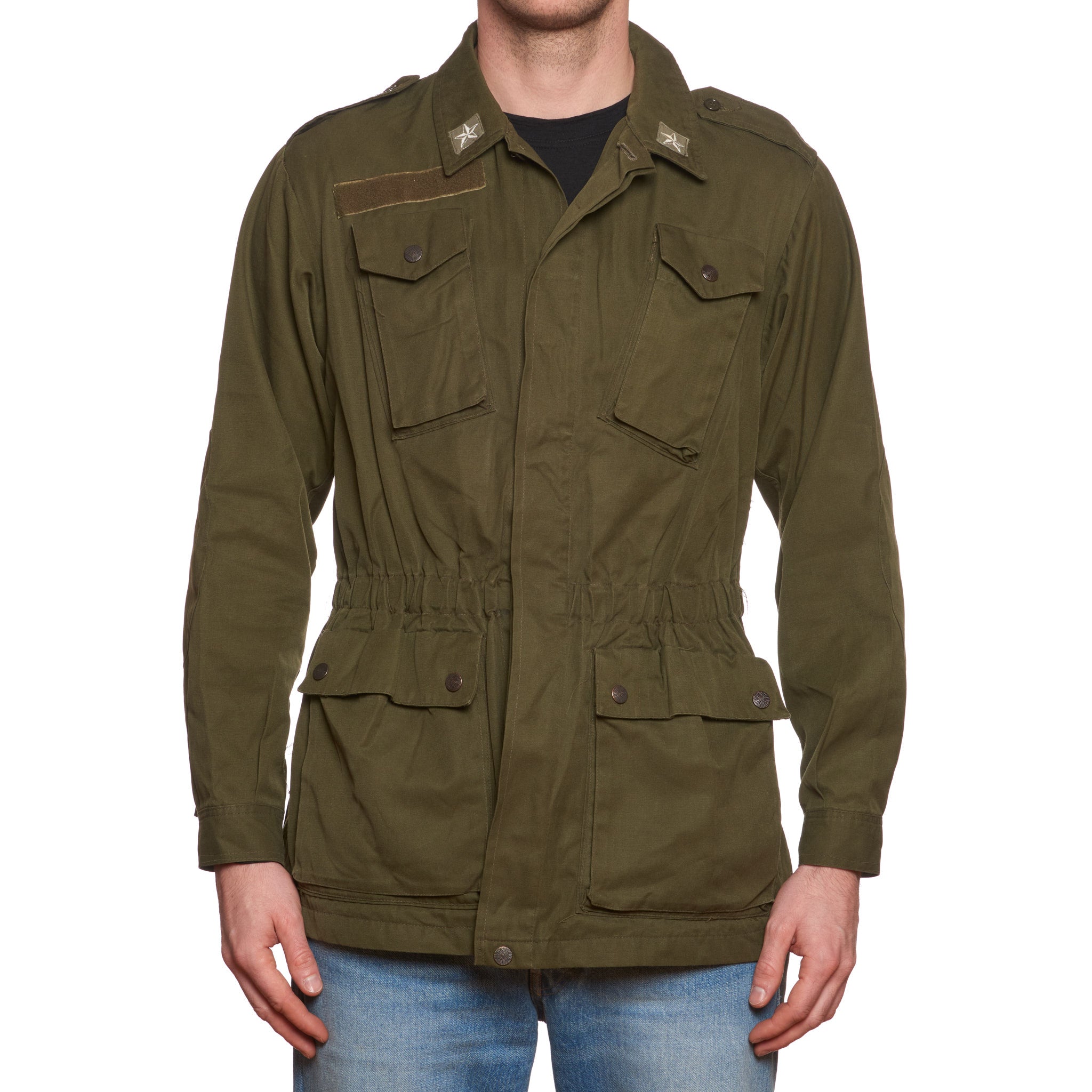 Vintage M.C.M Italian Army Rome 80s Green Cotton Military Field Jacket 46 US XS USMC