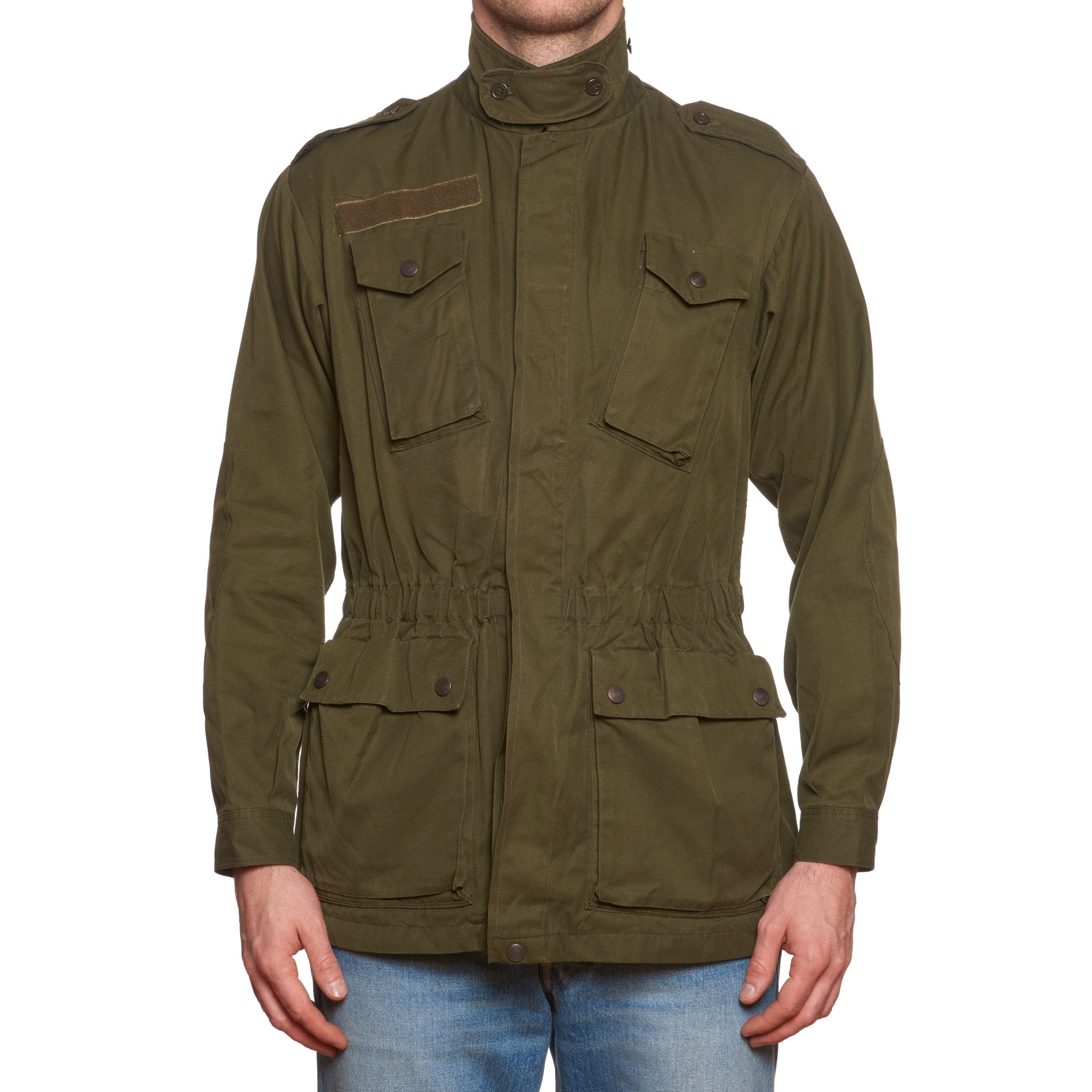 Vintage M.C.M Italian Army Rome 80s Green Cotton Military Field Jacket 46 US XS USMC